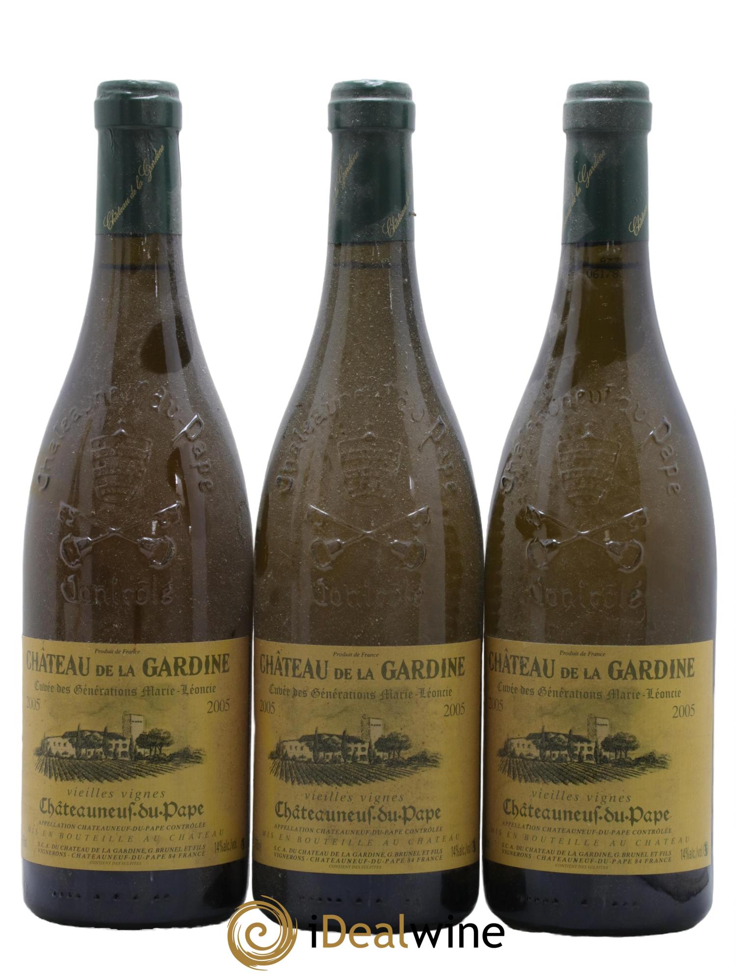 Châteauneuf-du-Pape Cuvée des Générations Marie Léoncie Vieilles Vignes Château de la Gardine 2005 - Lot de 3 bouteilles - 0