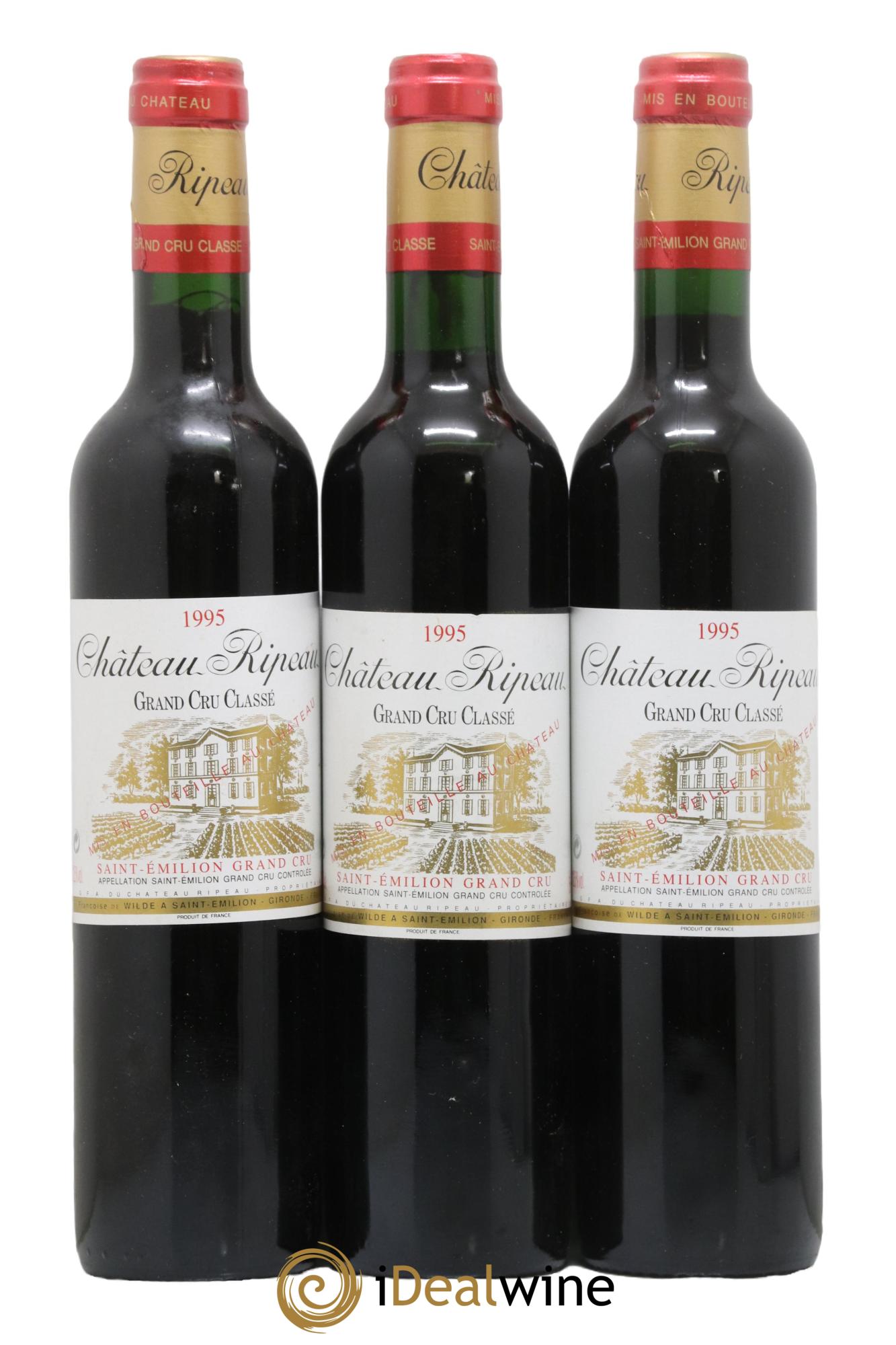 Château Ripeau Grand Cru Classé 1995 - Lot de 3 format 50cls - 0