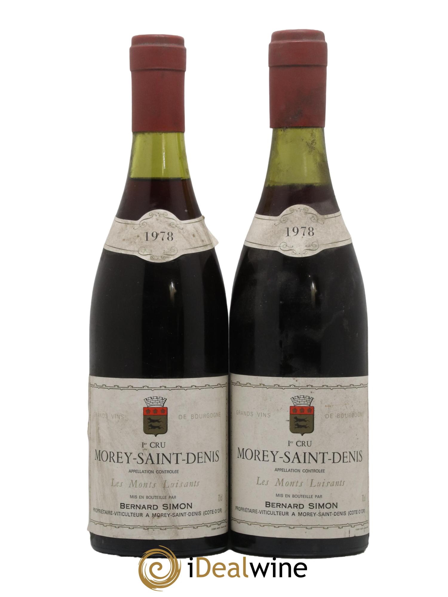 Morey-Saint-Denis 1er Cru Les Monts Luisants Domaine B Simon 1978 - Lot de 2 bouteilles - 0