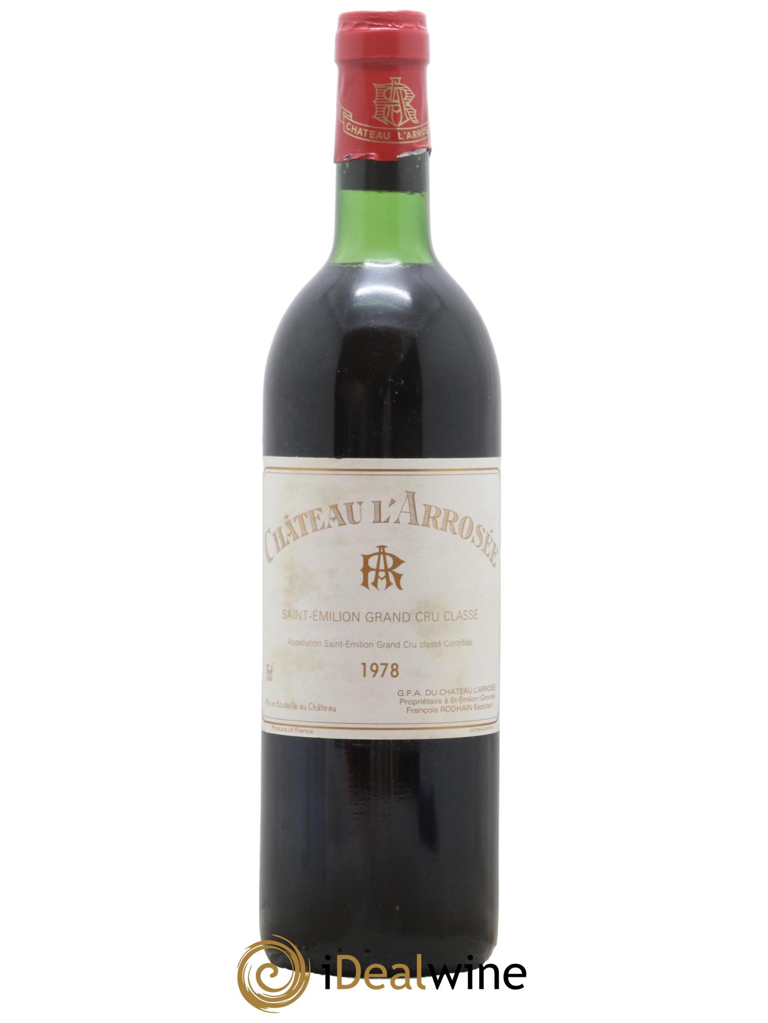 Château l' Arrosée Grand Cru Classé 1978 - Lot de 1 bouteille - 0