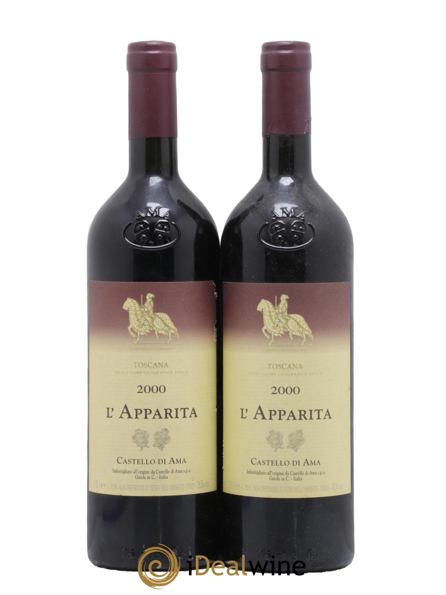Toscana IGT Castello di Ama L'Apparita 2000 - Lotto di 2 bottiglie - 0
