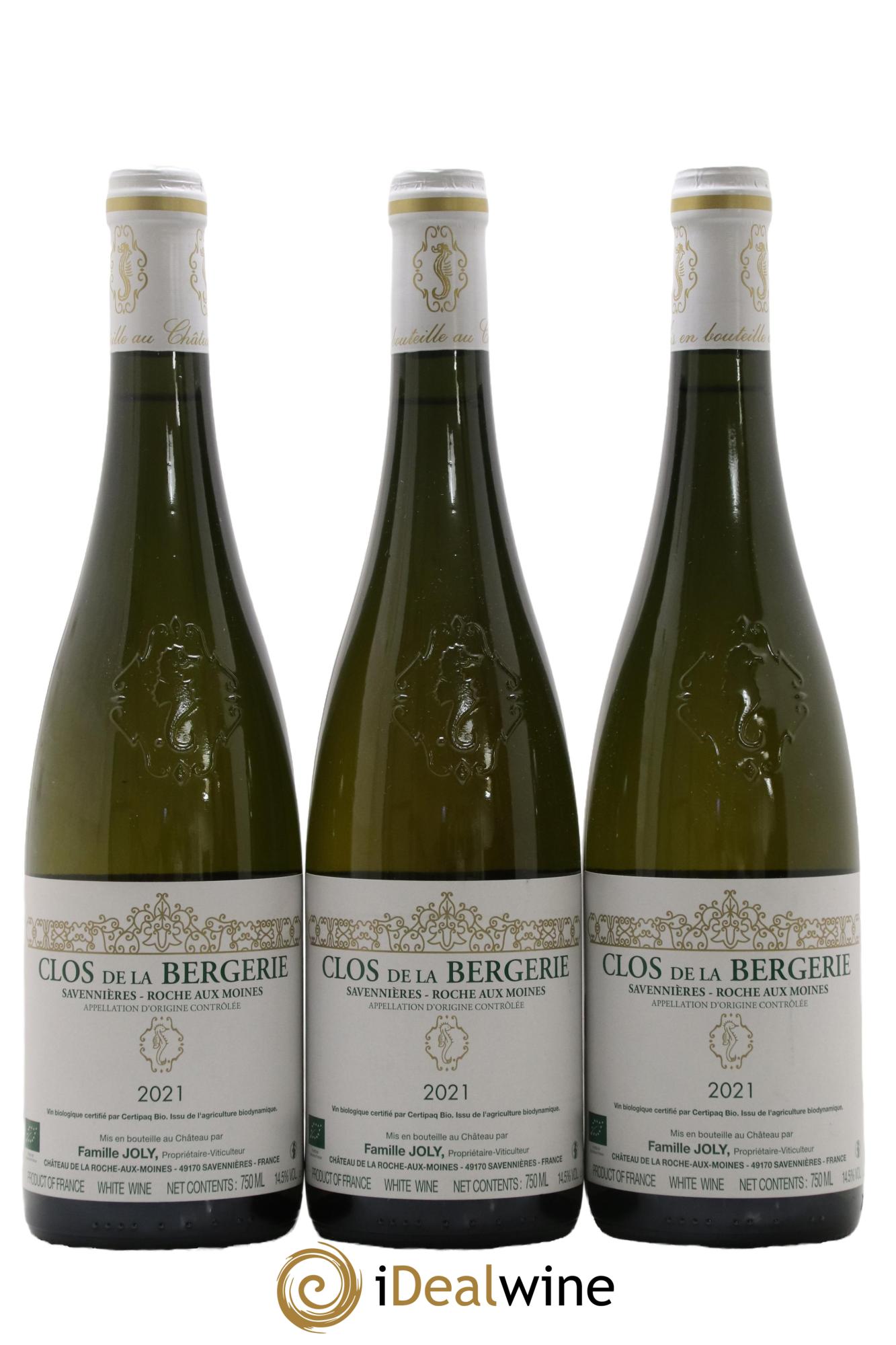 Savennières Roche aux Moines Clos de la Bergerie Vignobles de la Coulée de Serrant - Nicolas Joly 2021 - Lot de 3 bouteilles - 0