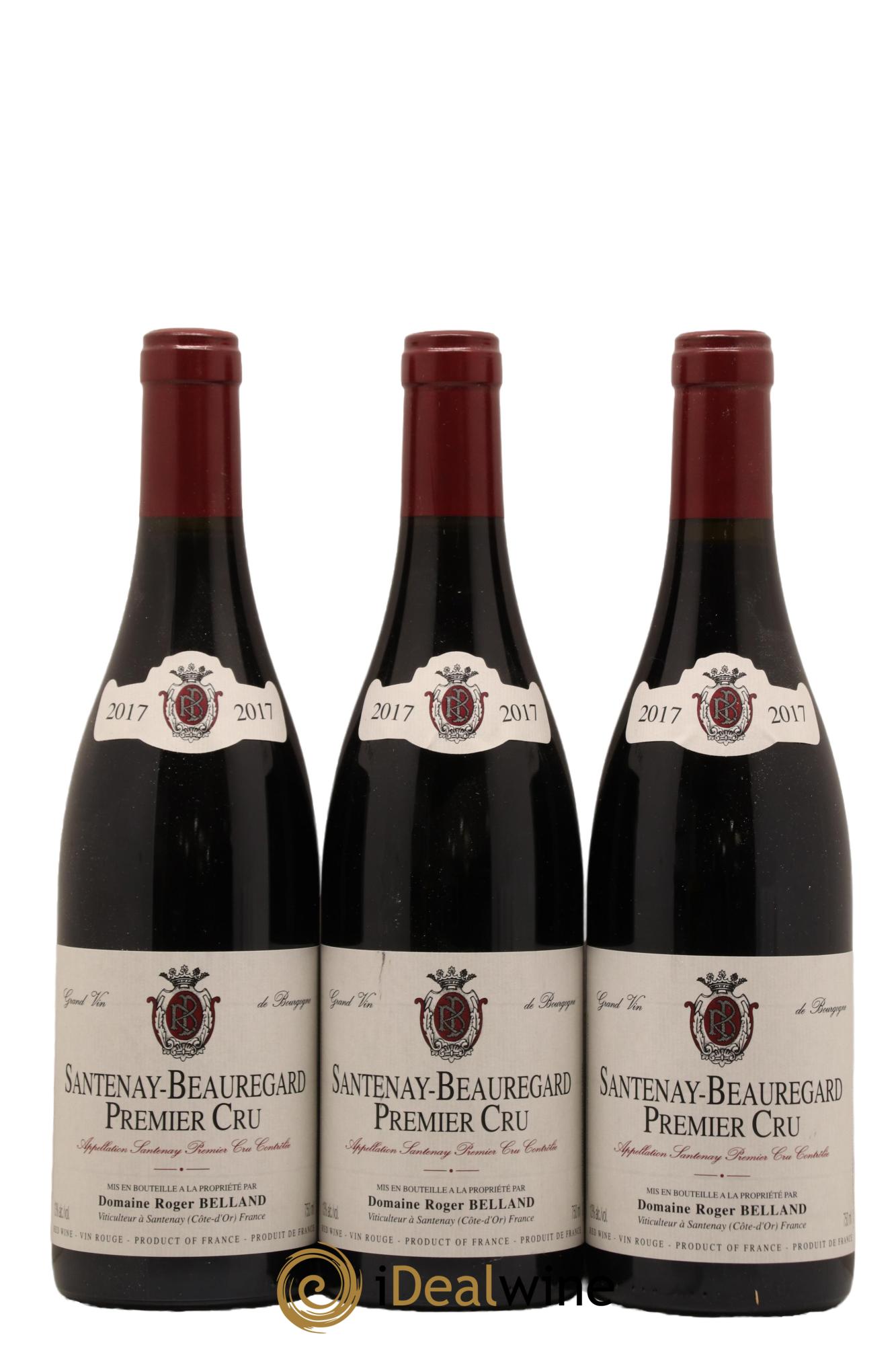 Santenay 1er Cru Beauregard Roger Belland 2017 - Lot de 3 bouteilles - 0