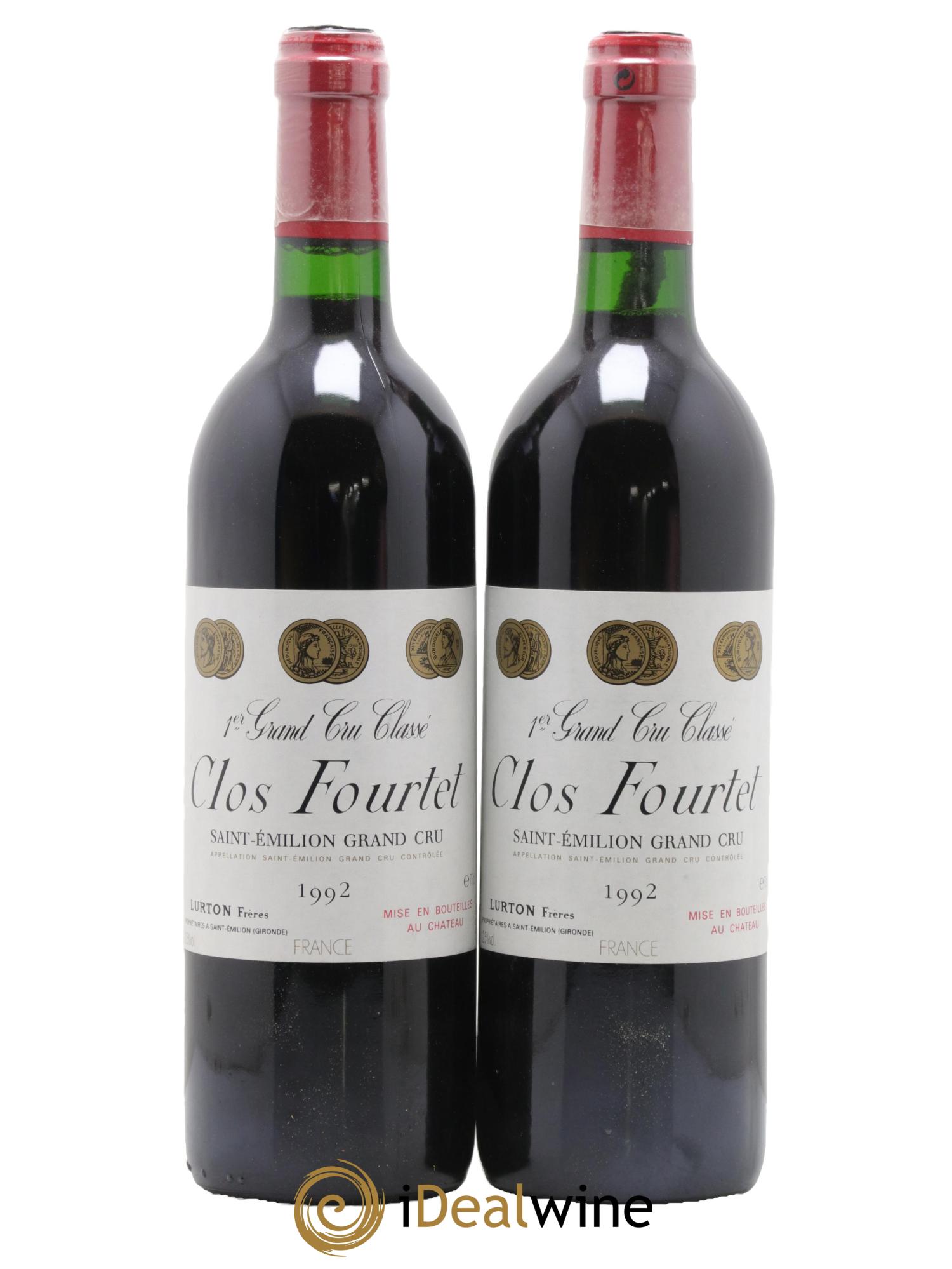 Clos Fourtet 1er Grand Cru Classé B 1992 - Lot of 2 bottles - 0