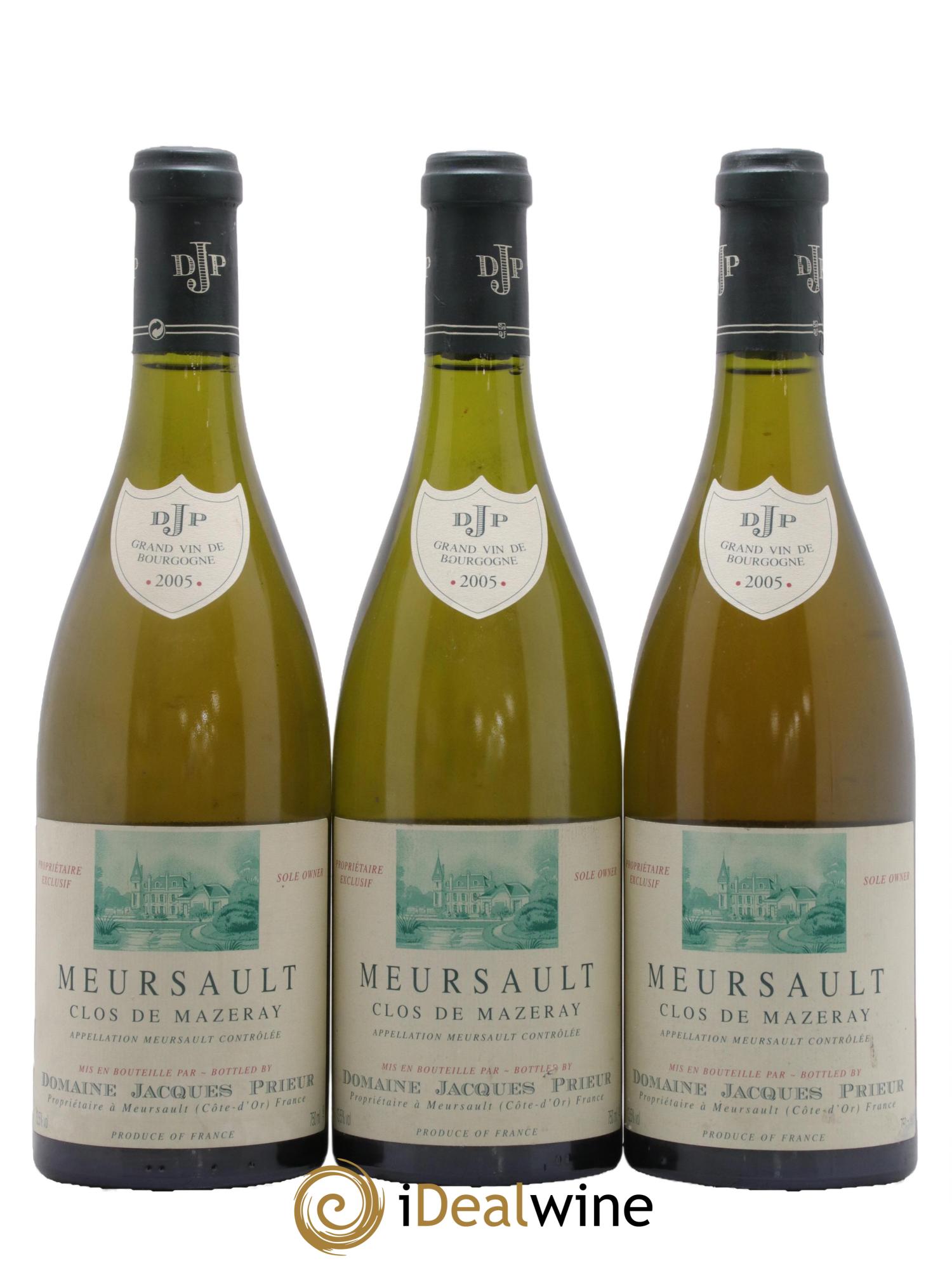Meursault Clos de Mazeray Monopole Jacques Prieur (Domaine) 2005 - Lot de 3 bouteilles - 0