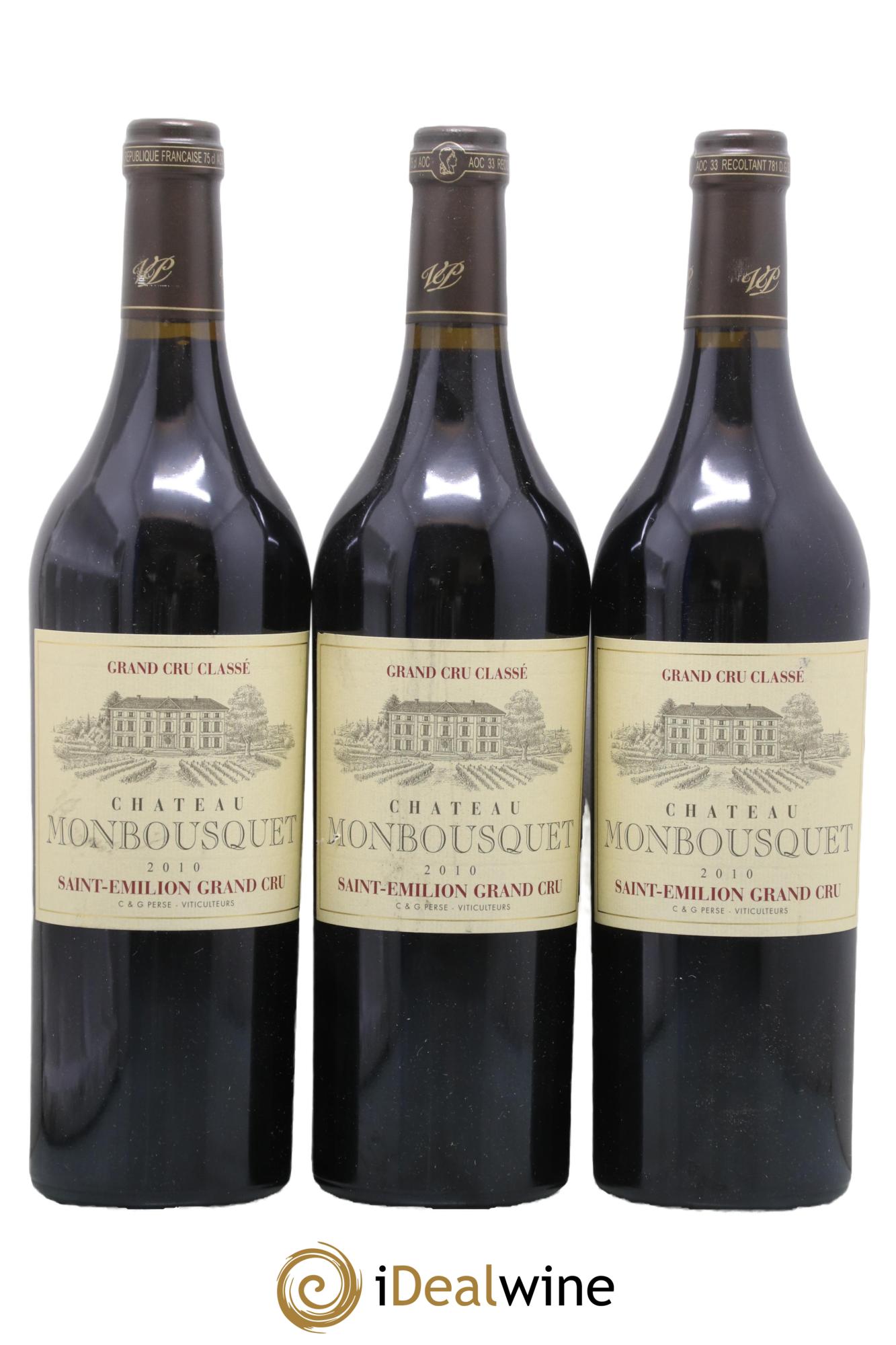 Château Monbousquet Grand Cru Classé 2010 - Lotto di 3 bottiglie - 0