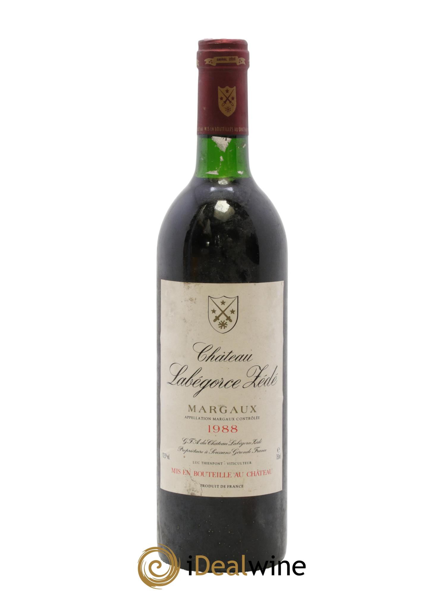 Château Labegorce Zédé Cru Bourgeois 1988 - Lotto di 1 bottiglia - 0