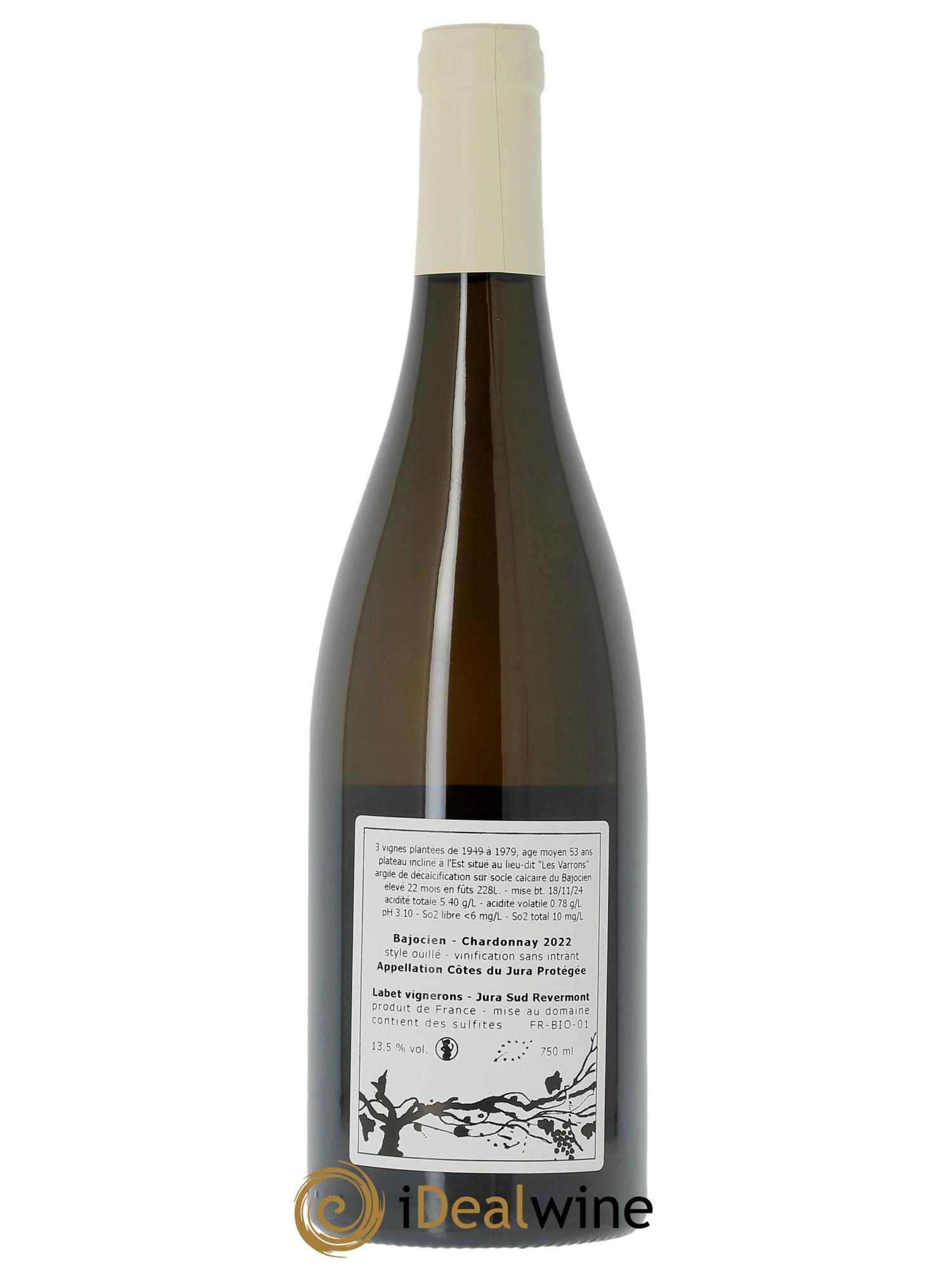 Côtes du Jura Chardonnay Bajocien Romain - Julien - Charline Labet 2022 - Lot de 1 bouteille - 1
