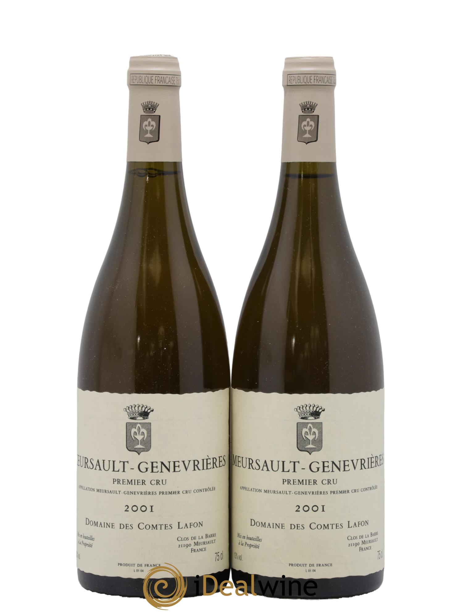 Meursault 1er Cru Genevrières Comtes Lafon (Domaine des) 2001 - Lotto di 2 bottiglie - 0
