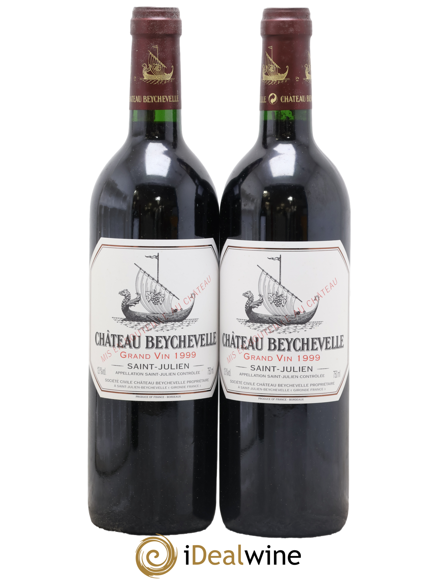 Château Beychevelle 4ème Grand Cru Classé 1999 - Lot de 2 bouteilles - 0