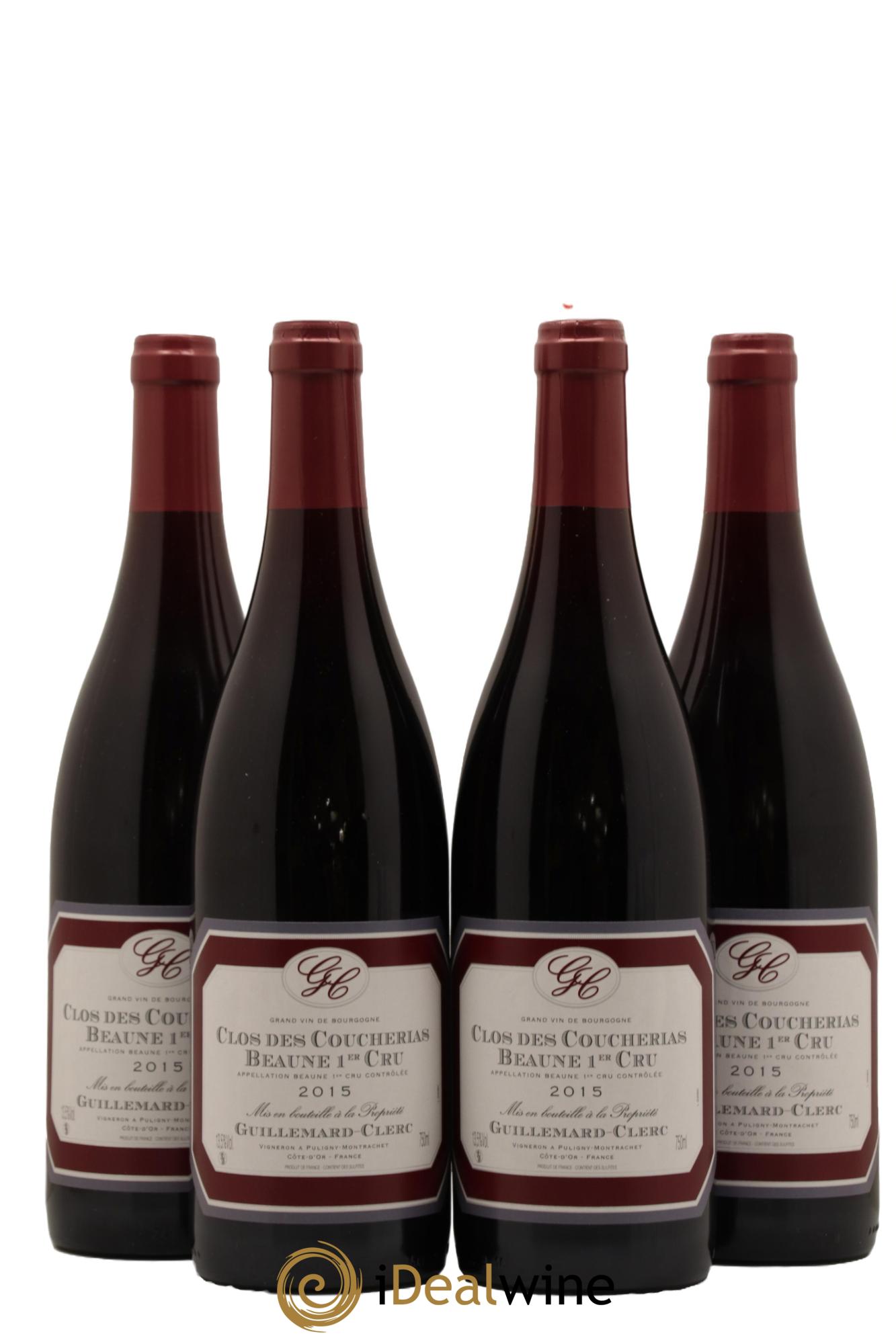 Beaune 1er Cru Clos Coucherias Domaine Guillemard Clerc 2015 - Lot de 4 bouteilles - 0