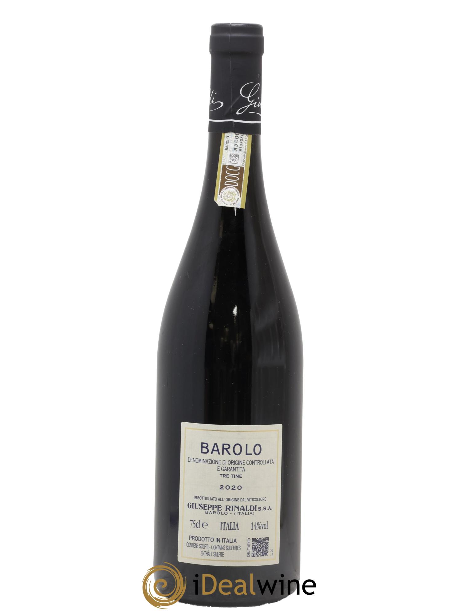 Barolo DOCG Tre Tine Giuseppe Rinaldi 2020 - Lotto di 1 bottiglia - 1