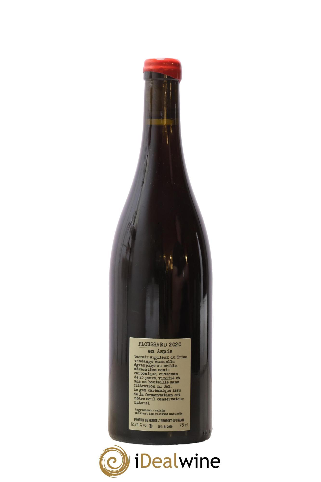 Arbois-Pupillin Ploussard En Aspis Adeline Houillon & Renaud Bruyère 2020 - Lot de 1 bouteille - 1