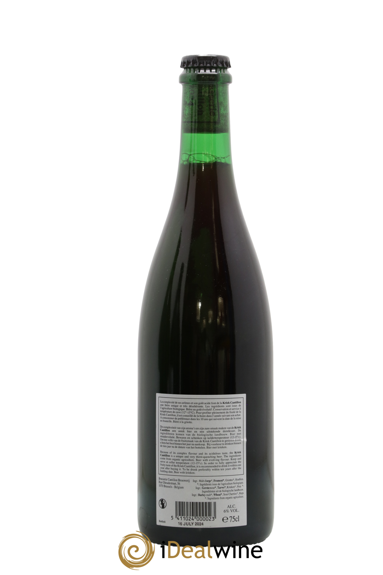 Bière Kriek Cantillon Lambic Bio (bottled2024) - Lot de 1 bouteille - 1