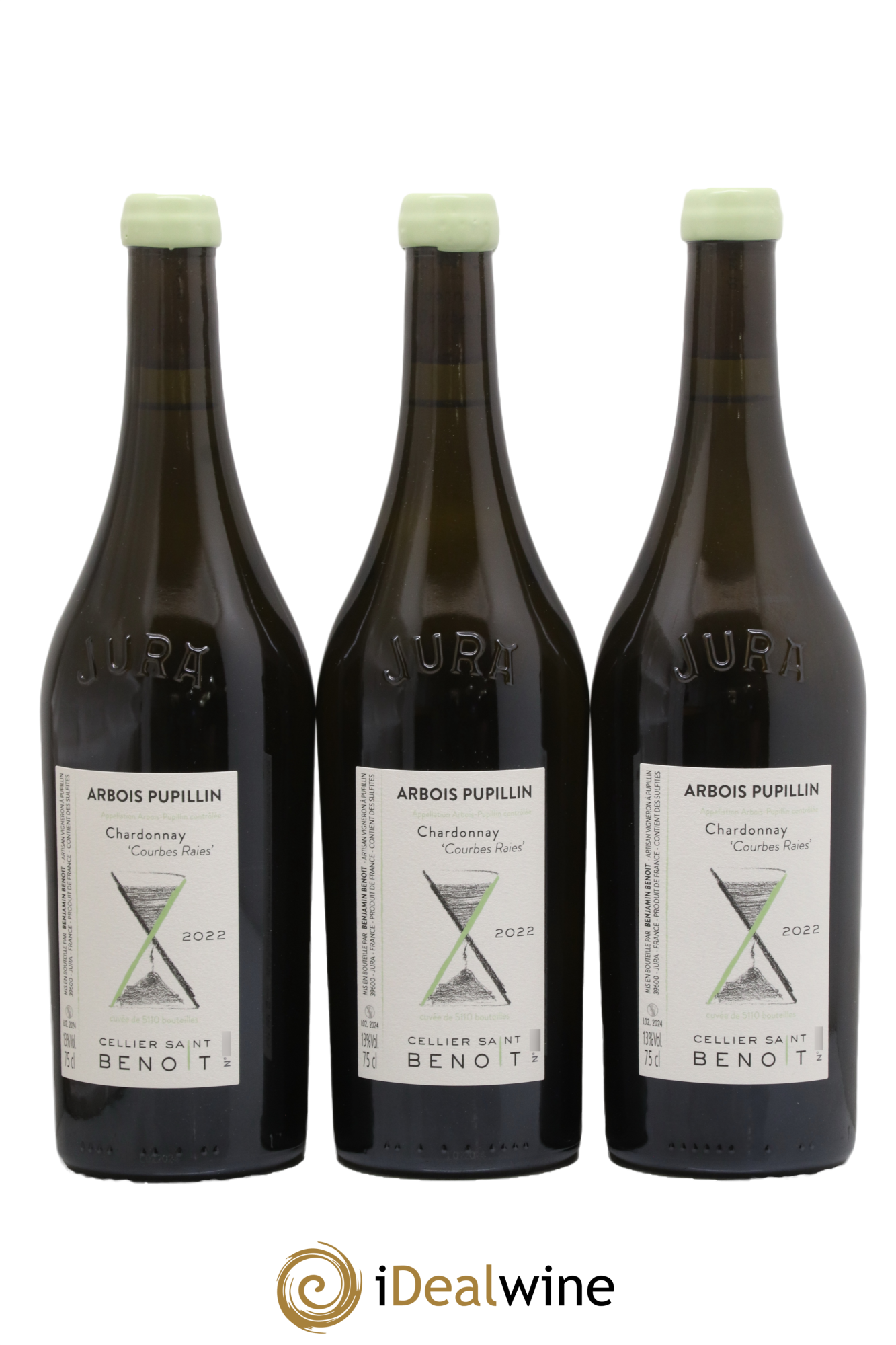 Arbois-Pupillin Chardonnay Courbes Raies Cellier Saint Benoît 2022 - Lot de 3 bouteilles - 0