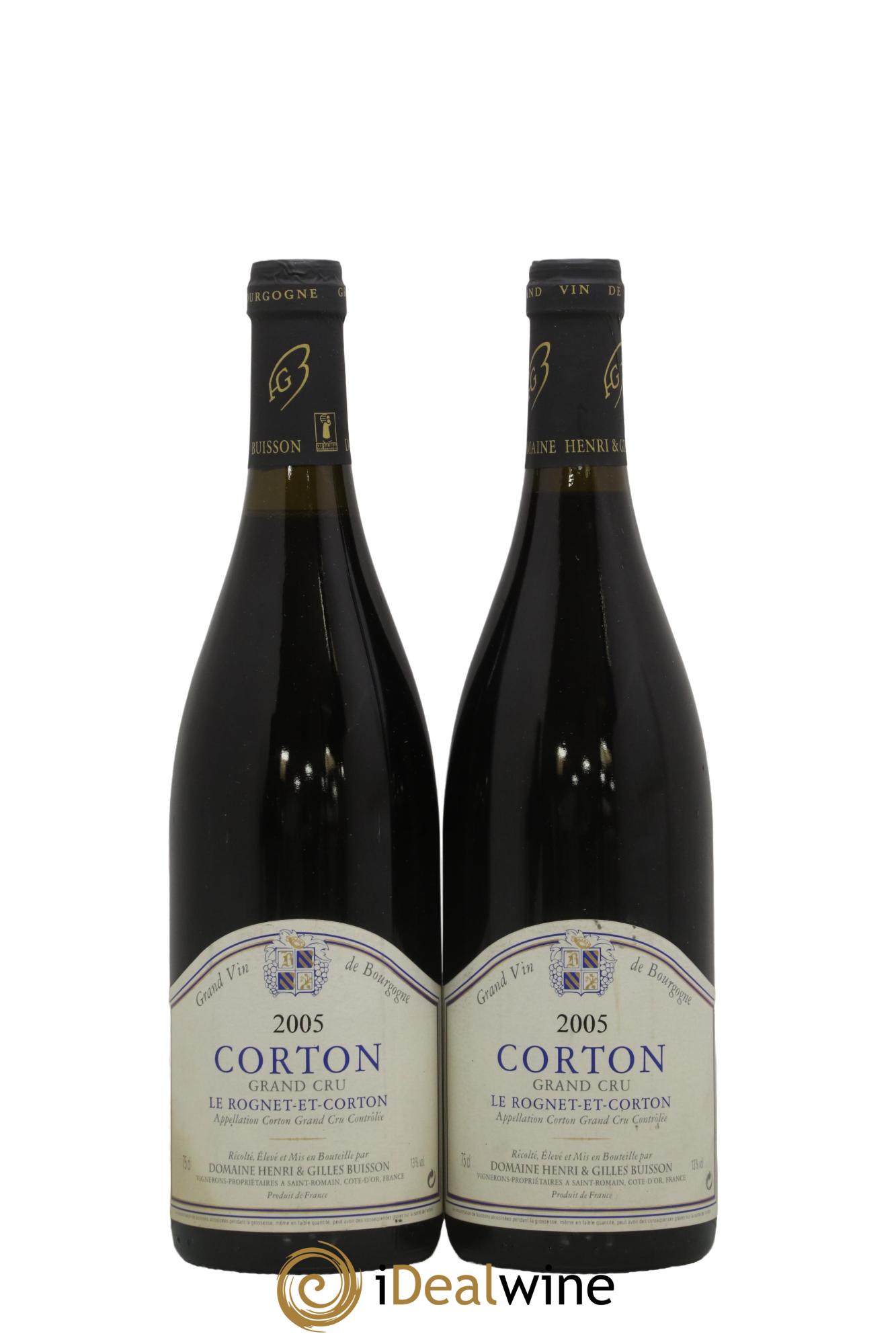 Corton Grand Cru Le Rognet-et-Corton Henri et Gilles Buisson (Domaine) 2005 - Lot de 2 bouteilles - 0