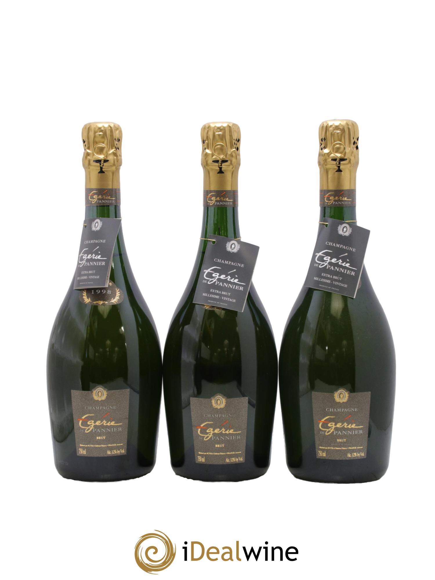 Champagne Egérie de Pannier Maison Pannier 1998 - Posten von 3 Flaschen - 0