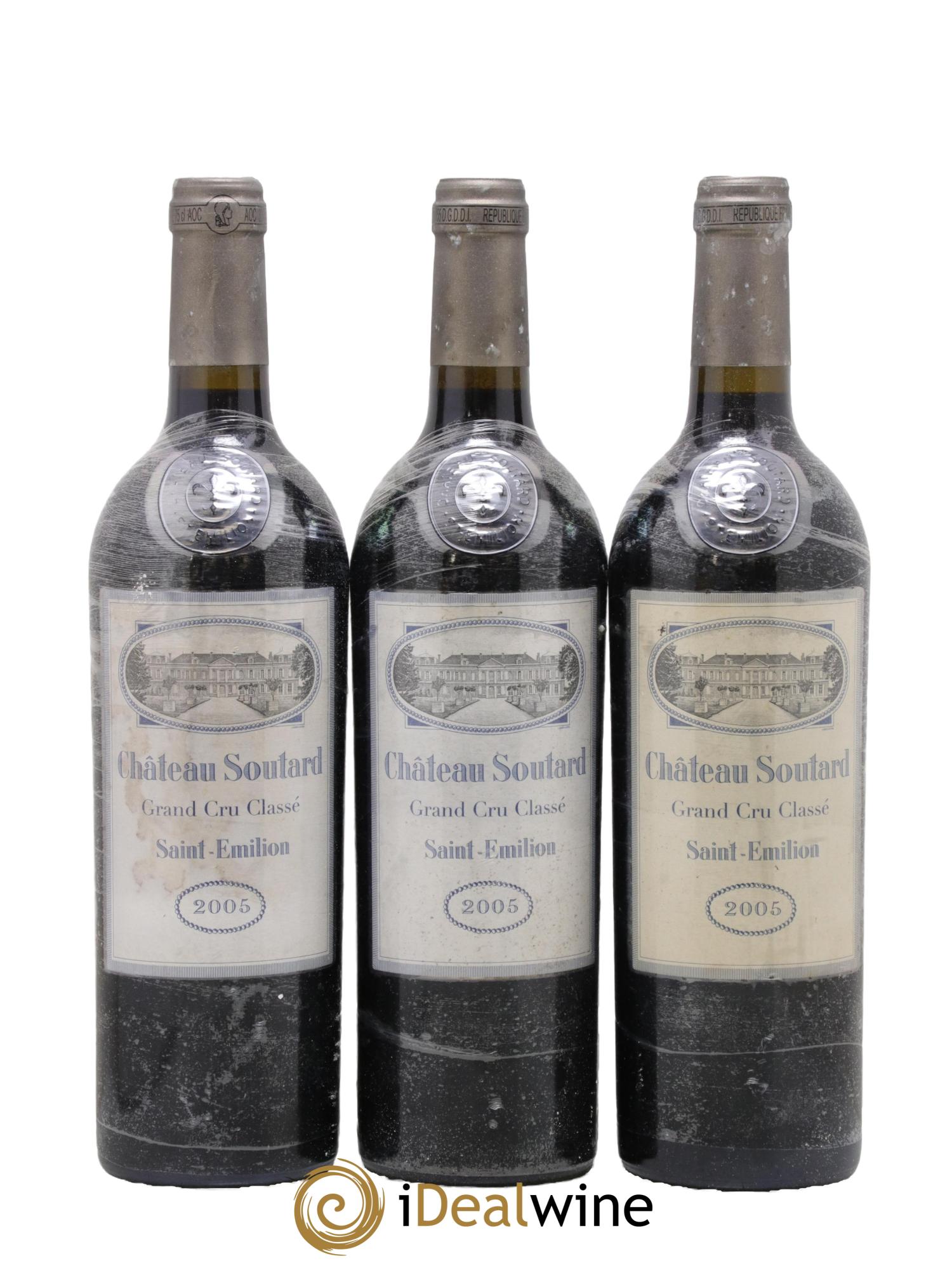 Château Soutard Grand Cru Classé 2005 - Lot of 3 bottles - 0