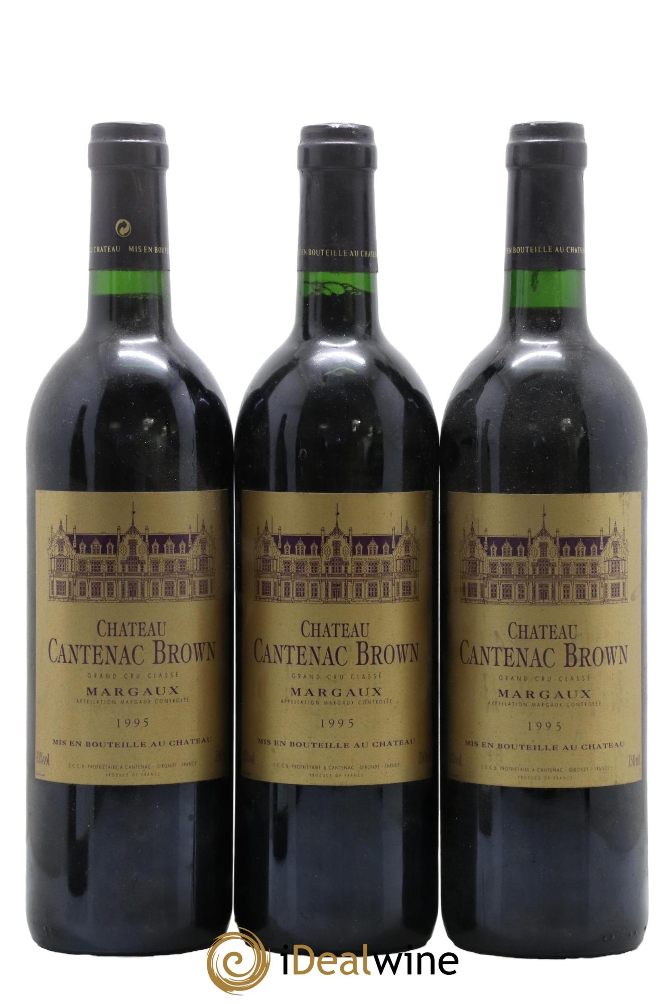 Château Cantenac Brown 3ème Grand Cru Classé 1995 - Lot of 3 bottles - 0