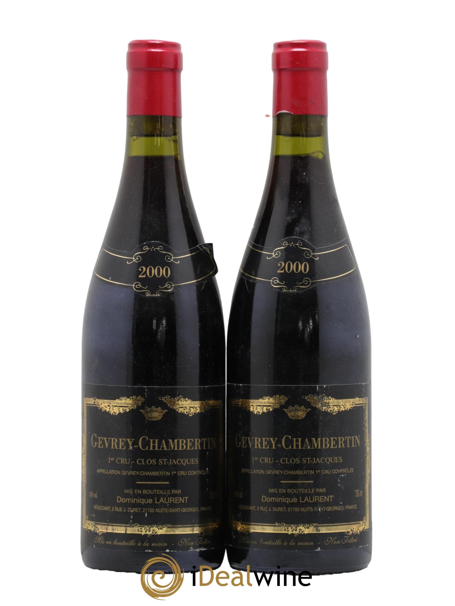 Gevrey-Chambertin 1er Cru Clos Saint Jacques Dominique Laurent 2000 - Lot de 2 bouteilles - 0