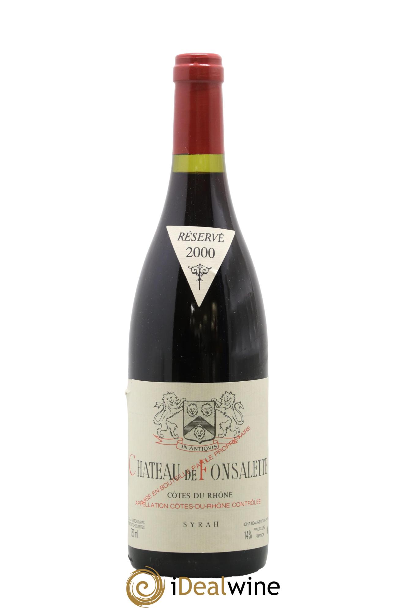 Côtes-du-Rhône Cuvée Syrah Château de Fonsalette 2000 - Lotto di 1 bottiglia - 0