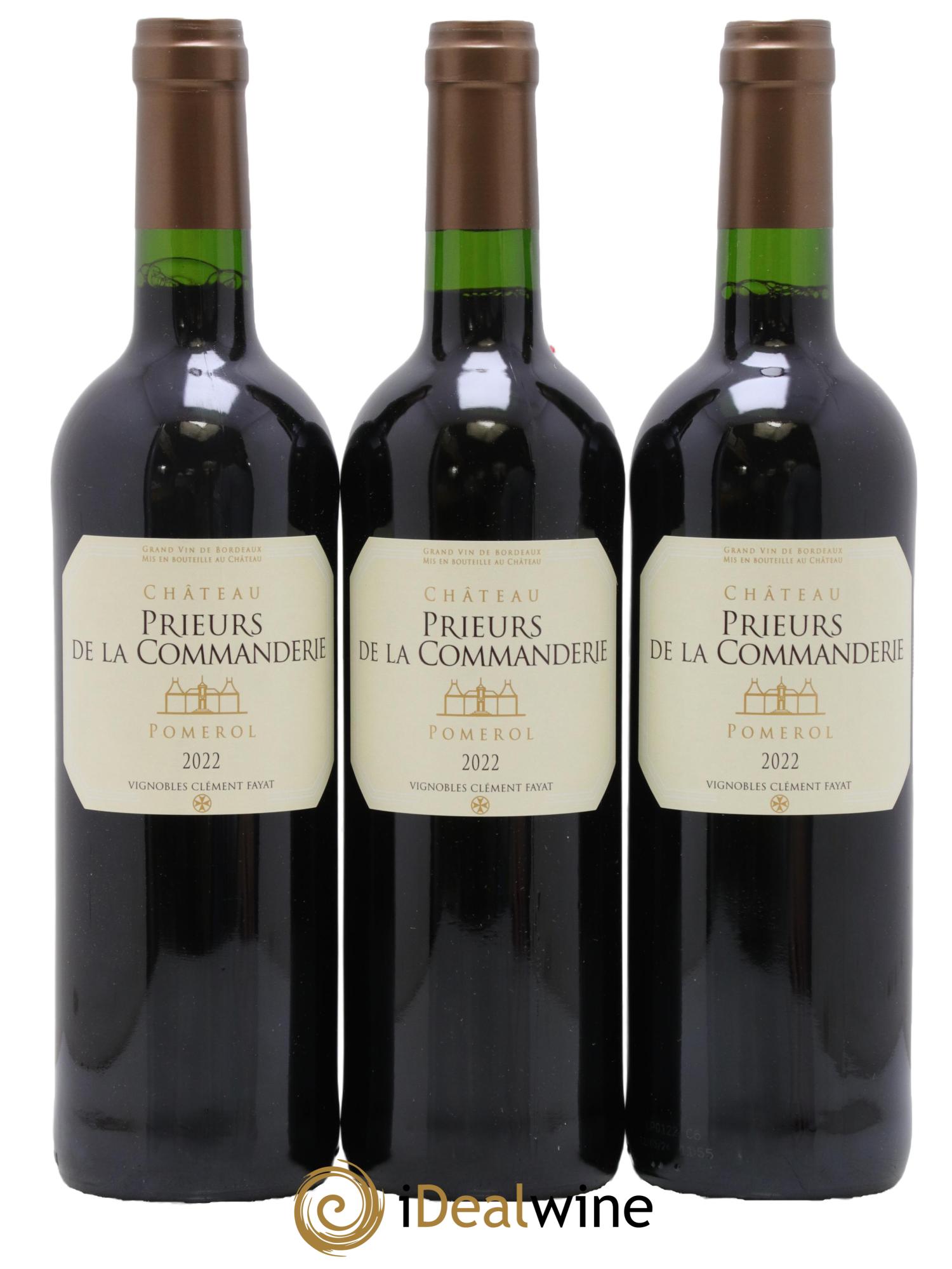 Pomerol Château Prieurs de la Commanderie 2022 - Lot de 3 bouteilles - 0
