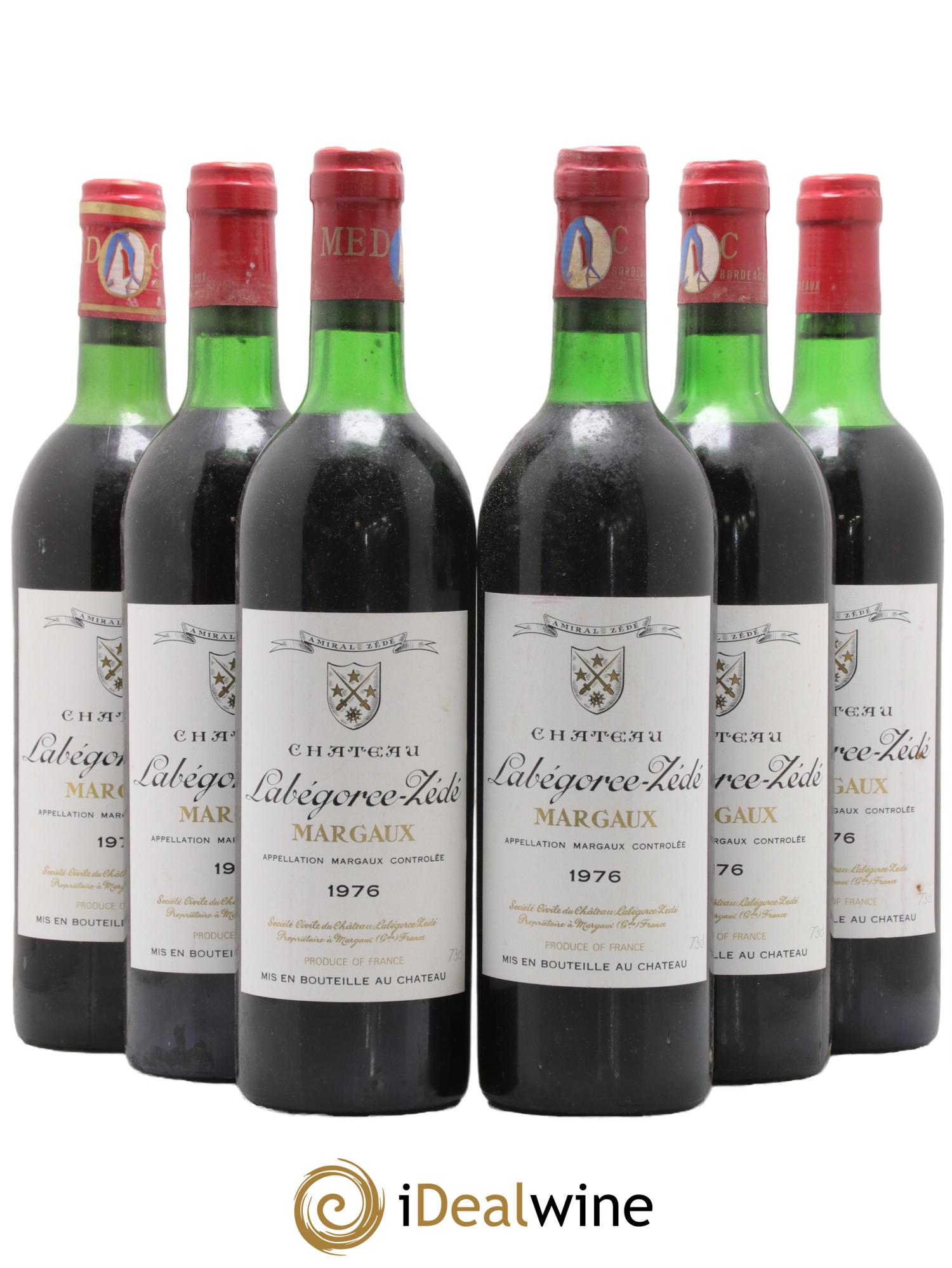 Château Labegorce Zédé Cru Bourgeois 1976 - Lot de 6 bouteilles - 0