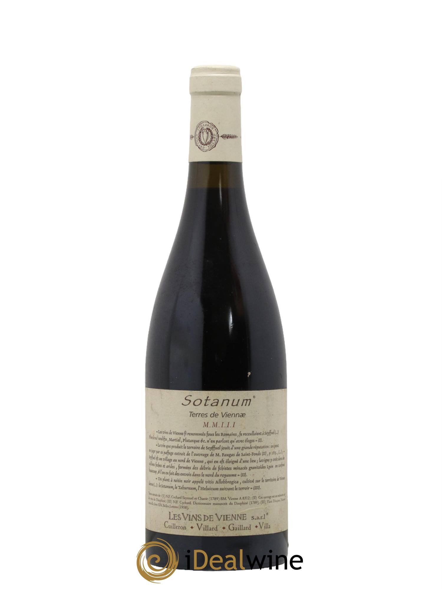 Collines Rhodaniennes Sotanum Les Vins de Vienne 2003 - Lot de 1 bouteille - 0