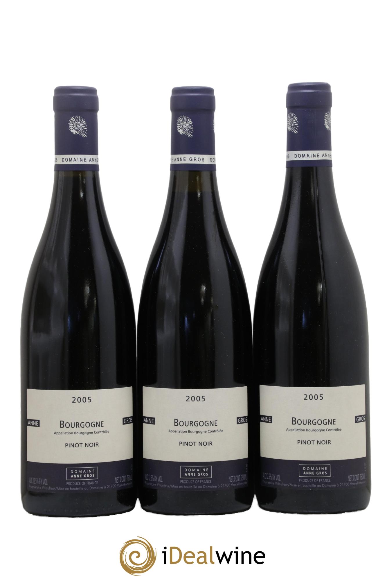 Bourgogne Pinot Noir Anne Gros 2005 - Lot de 3 bouteilles - 0