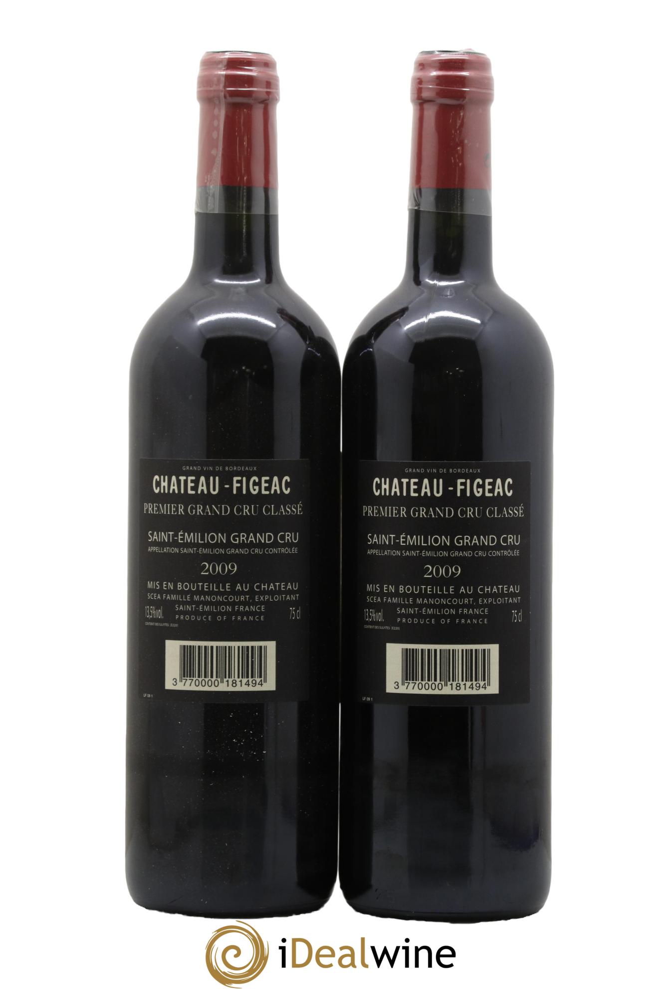 Château Figeac 1er Grand Cru Classé A 2009 - Lot of 2 bottles - 1