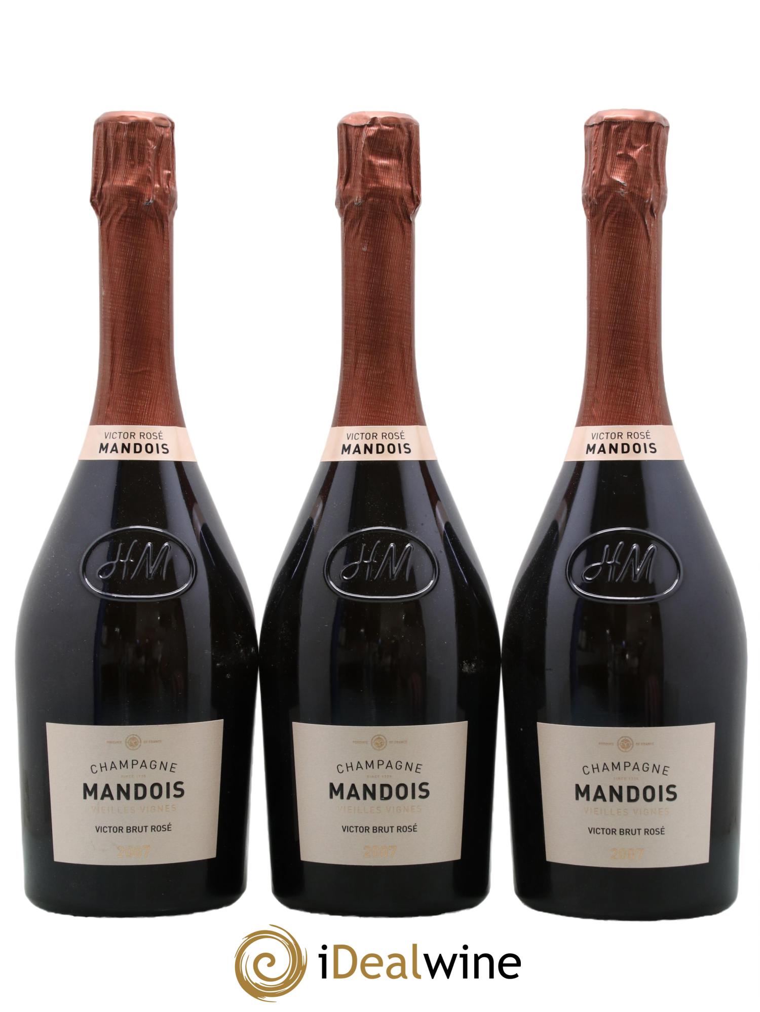 Champagne - Cuvee Victor Vieilles Vignes Maison Mandois 2007 - Lot de 3 bouteilles - 0