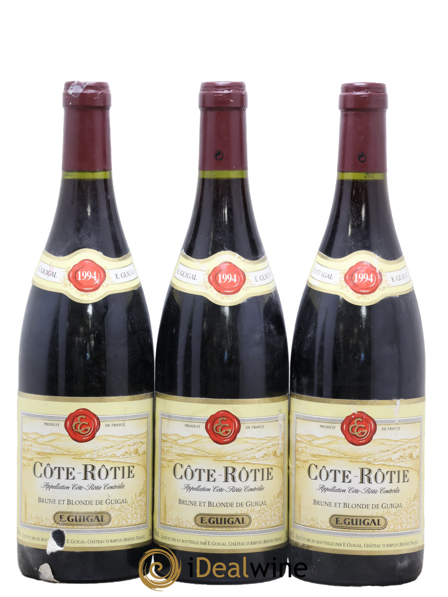 Côte-Rôtie Côtes Brune et Blonde Guigal 1994 - Posten von 3 Flaschen - 0