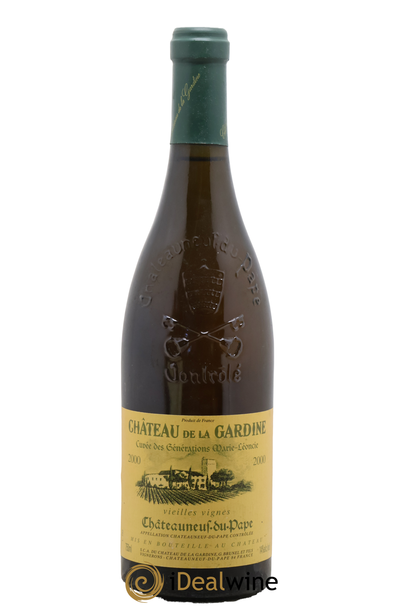 Châteauneuf-du-Pape La Gardine Cuvée des Générations Marie Léoncie Vieilles Vignes Famille Brunel 2000 - Lot de 1 bouteille - 0