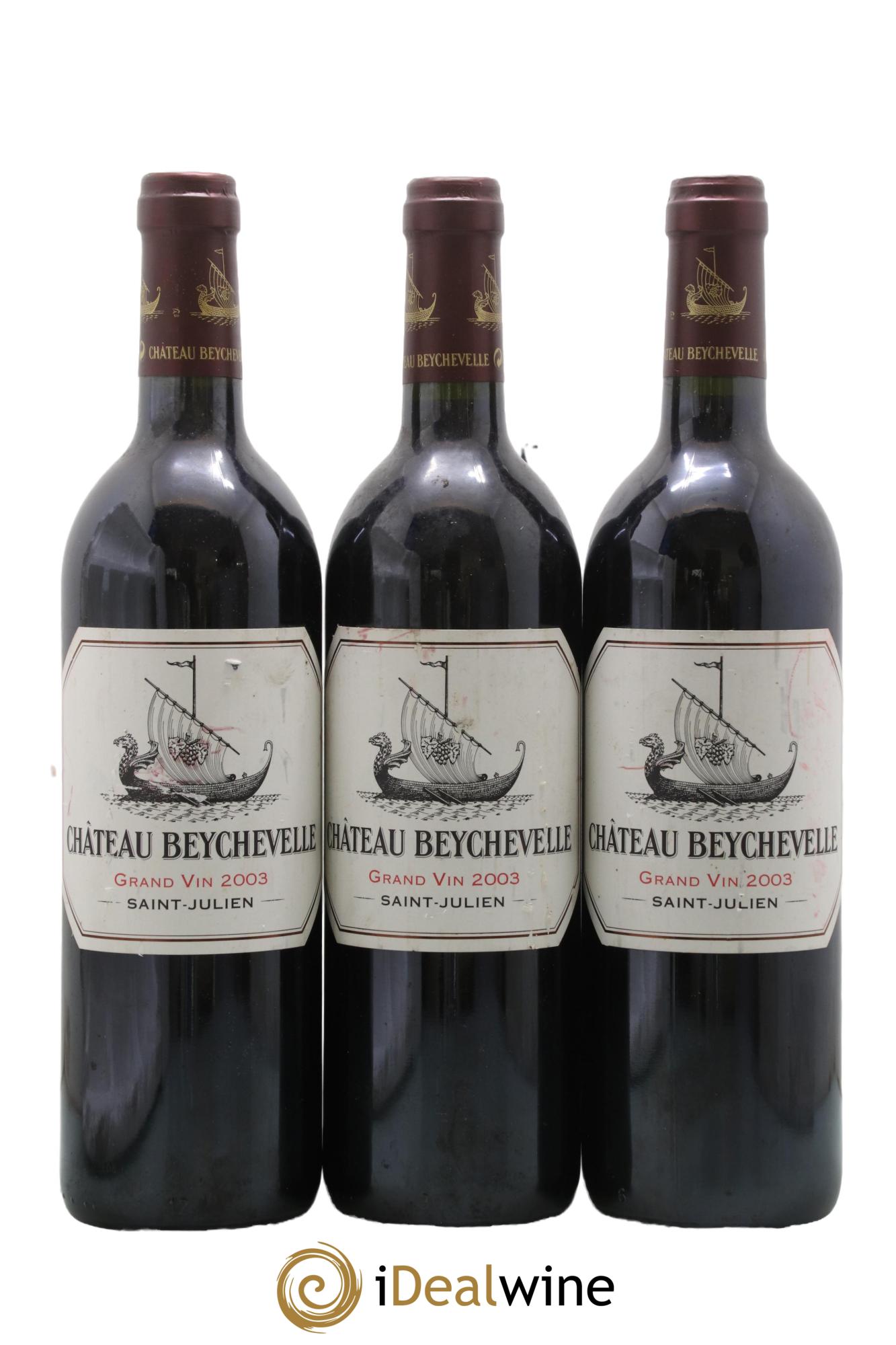 Château Beychevelle 4ème Grand Cru Classé 2003 - Lot of 3 bottles - 0