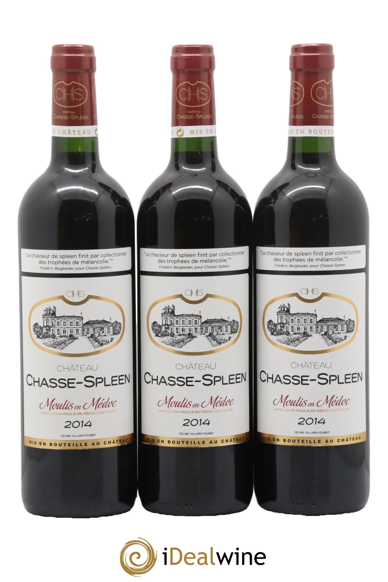 Château Chasse Spleen 2014 - Lot of 3 bottles - 0