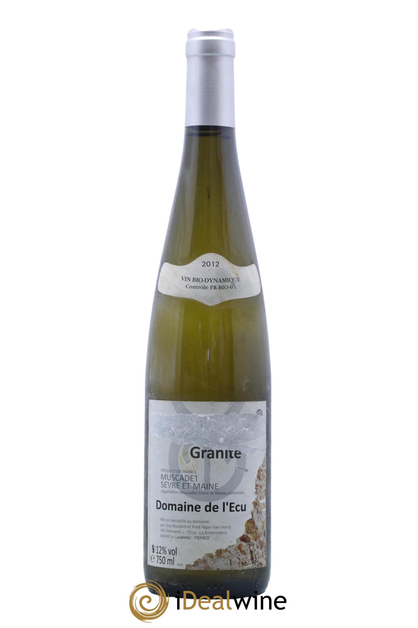 Vin de France (anciennement Muscadet-Sèvre-et-Maine) Expression de Granite Domaine de L'Ecu 2012 - Lot de 1 bouteille - 0