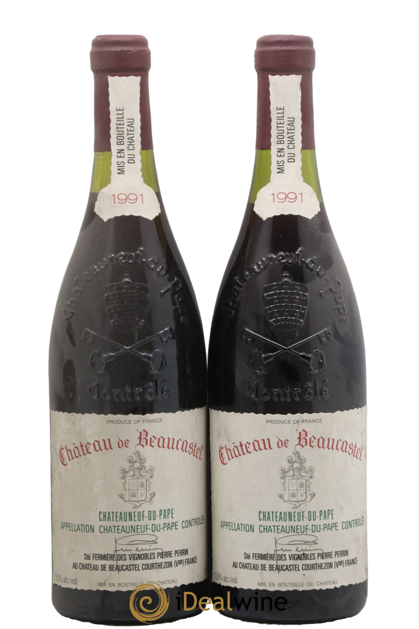 Châteauneuf-du-Pape Château de Beaucastel Famille Perrin 1991 - Lot de 2 bouteilles - 0