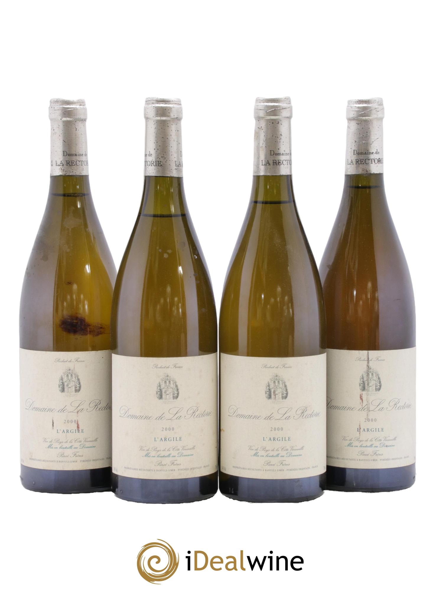 Collioure La Rectorie (Domaine de) L'Argile Thierry et Jean Emmanuel Parcé 2000 - Posten von 4 Flaschen - 0