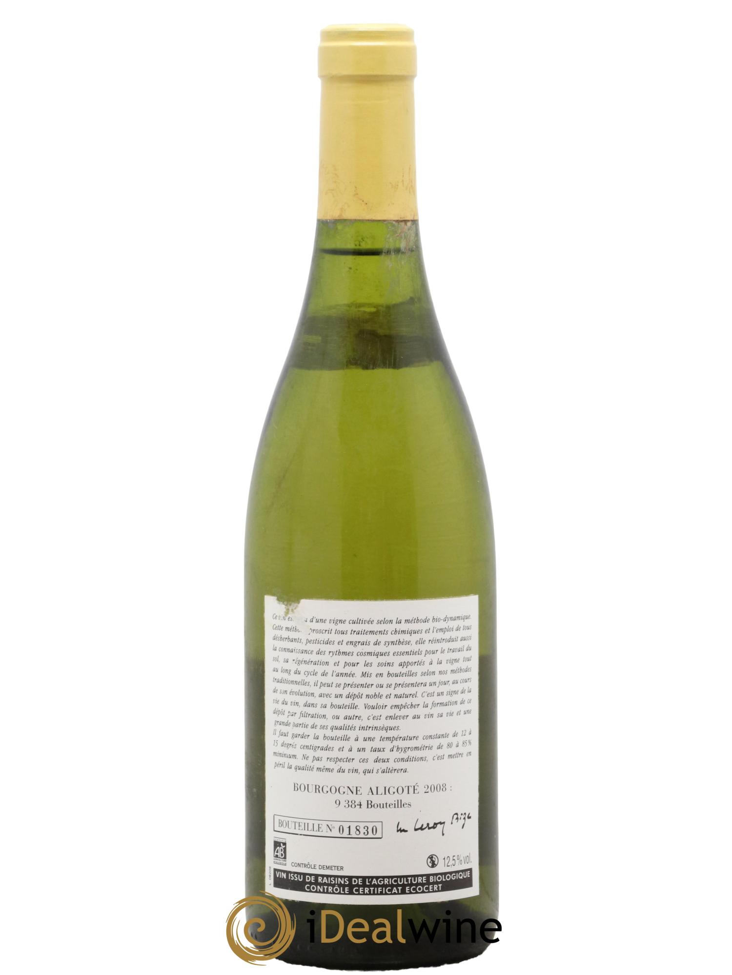 Bourgogne Aligoté Leroy (Domaine) 2008 - Lot de 1 bouteille - 1