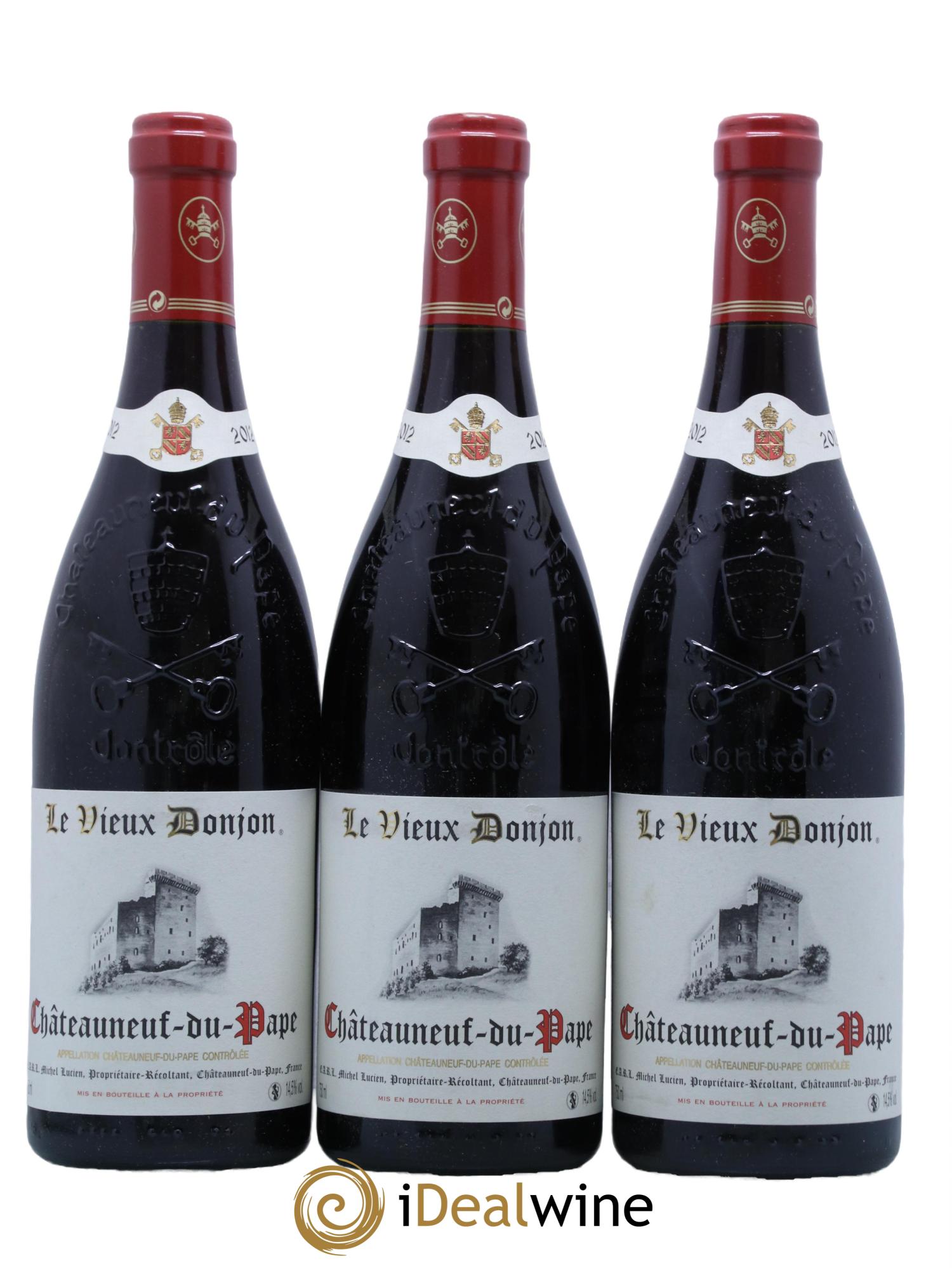 Châteauneuf-du-Pape Le Vieux Donjon Michel Lucien 2012 - Lot de 3 bouteilles - 0