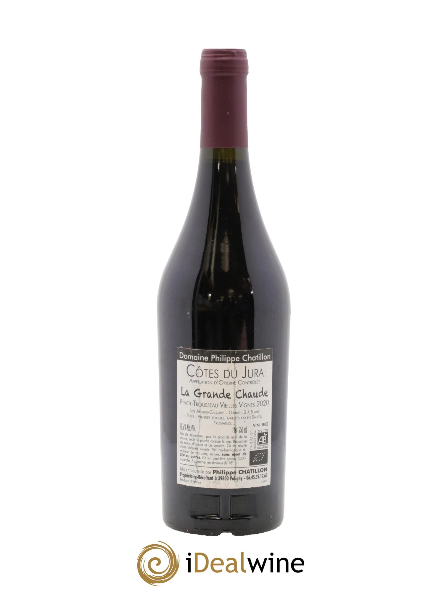 Côtes du Jura La Grande Chaude Vieilles Vignes Philippe Châtillon 2020 - Lot de 1 bouteille - 1
