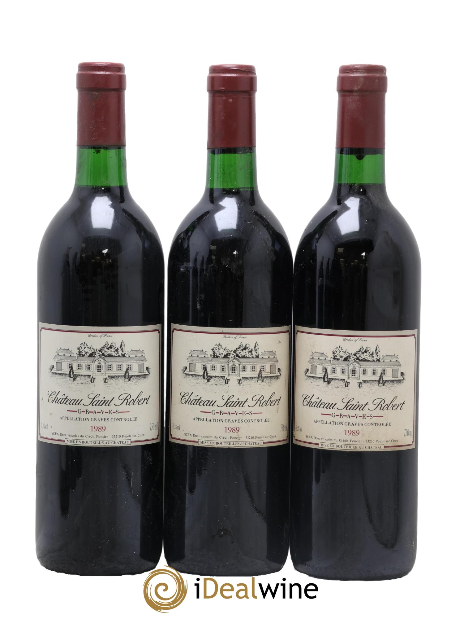 Château Saint-Robert 1989 - Lot de 3 bouteilles - 0