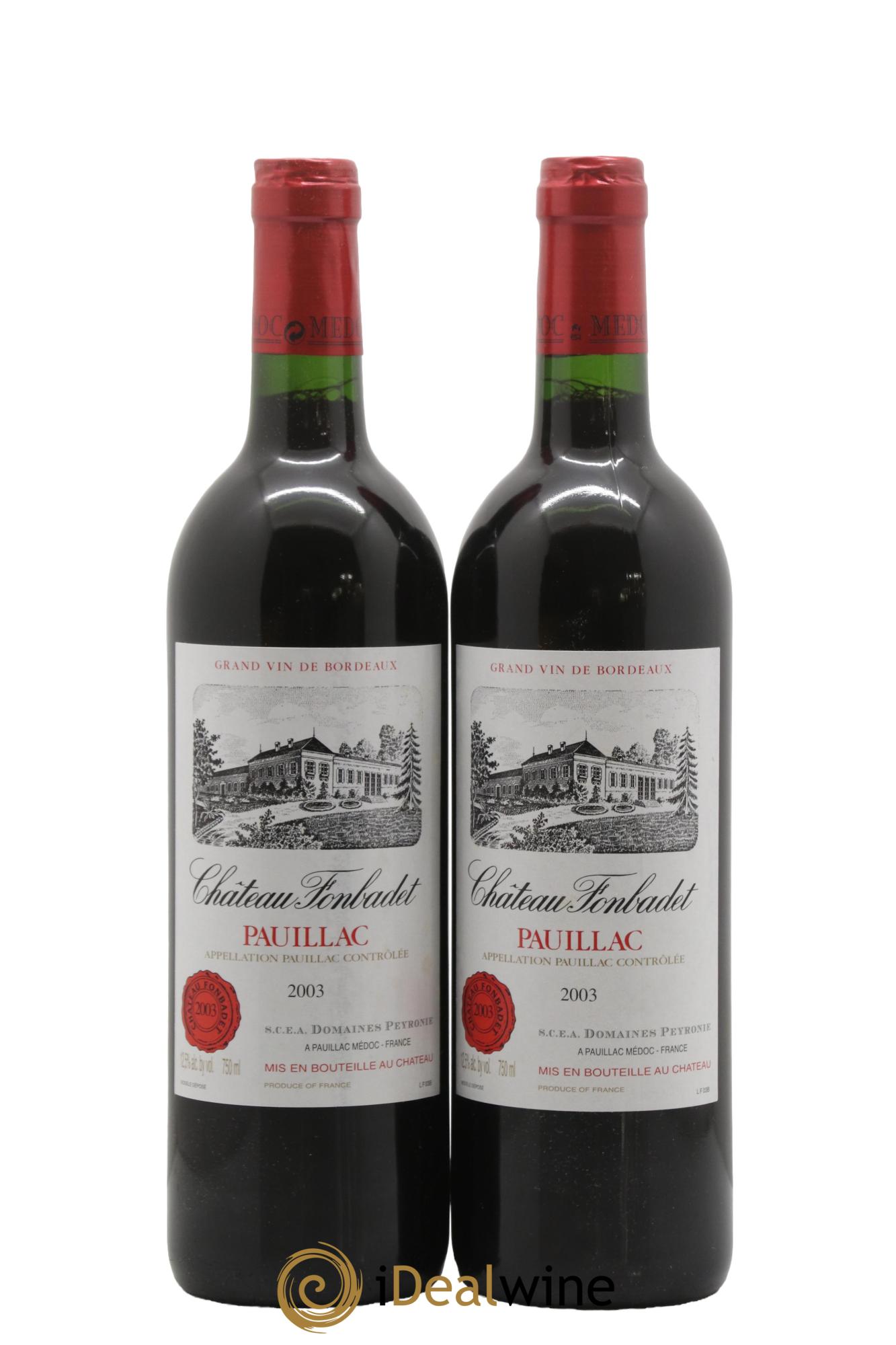 Château Fonbadet 2003 - Posten von 2 Flaschen - 0