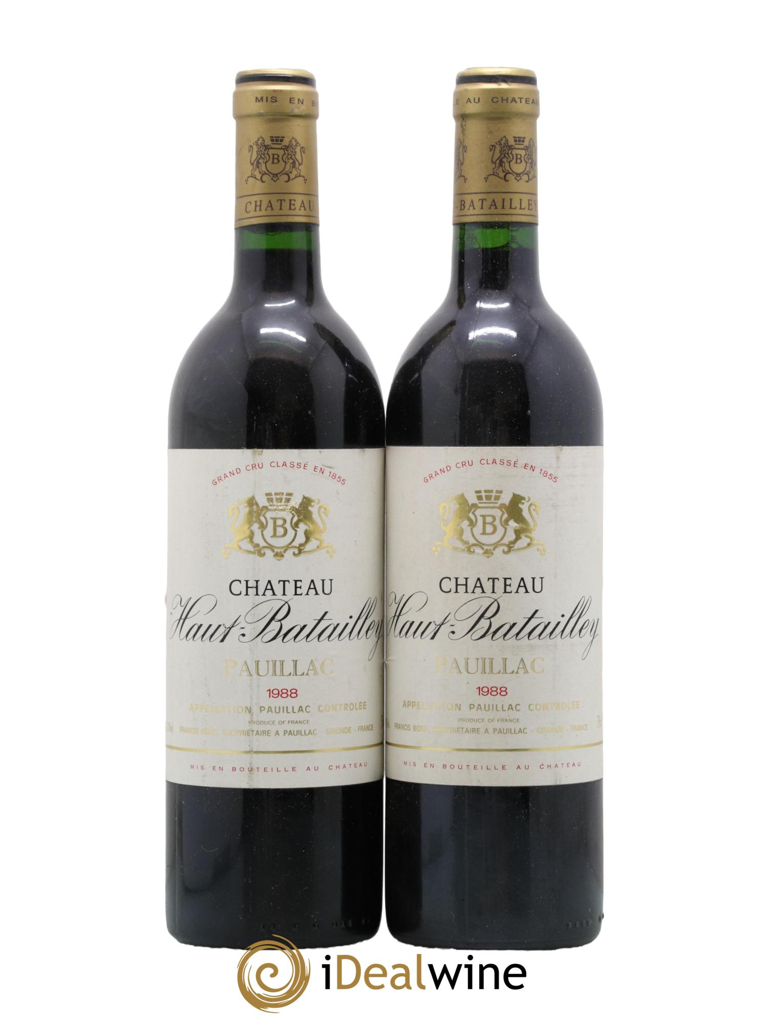 Château Haut Batailley 5ème Grand Cru Classé 1988 - Lot de 2 bouteilles - 0