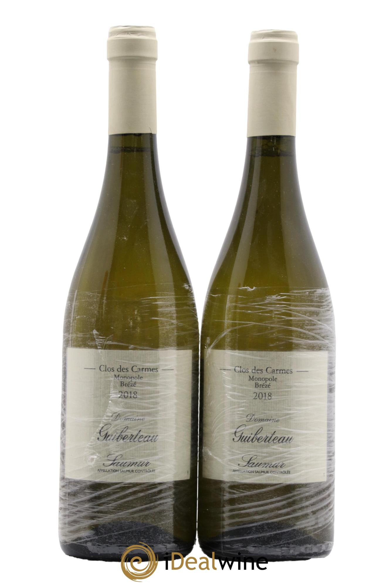 Saumur Brézé Clos des Carmes Domaine Guiberteau 2018 - Lot de 2 bouteilles - 0