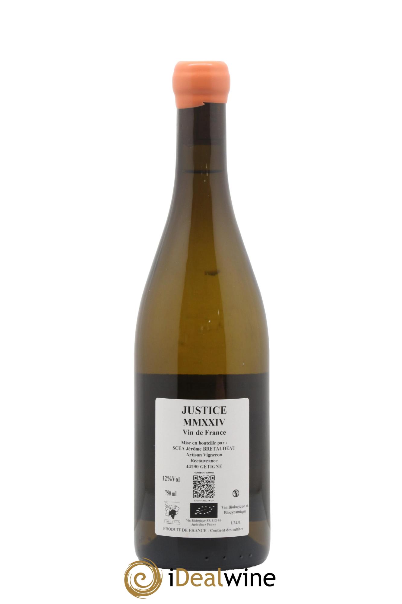 Vin de France La Justice Jérôme Bretaudeau - Domaine de Bellevue 2024 - Lot of 1 bottle - 1