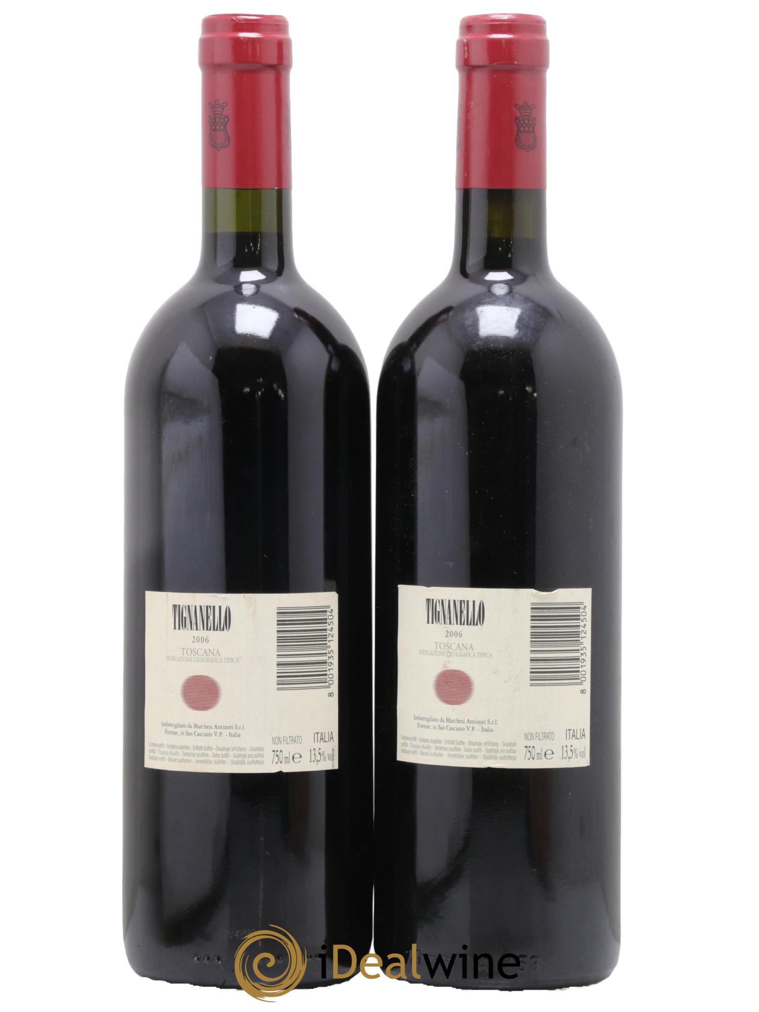 Toscana IGT Tignanello Tenuta Tignanello - Marchesi Antinori 2006 - Lot de 2 bouteilles - 1