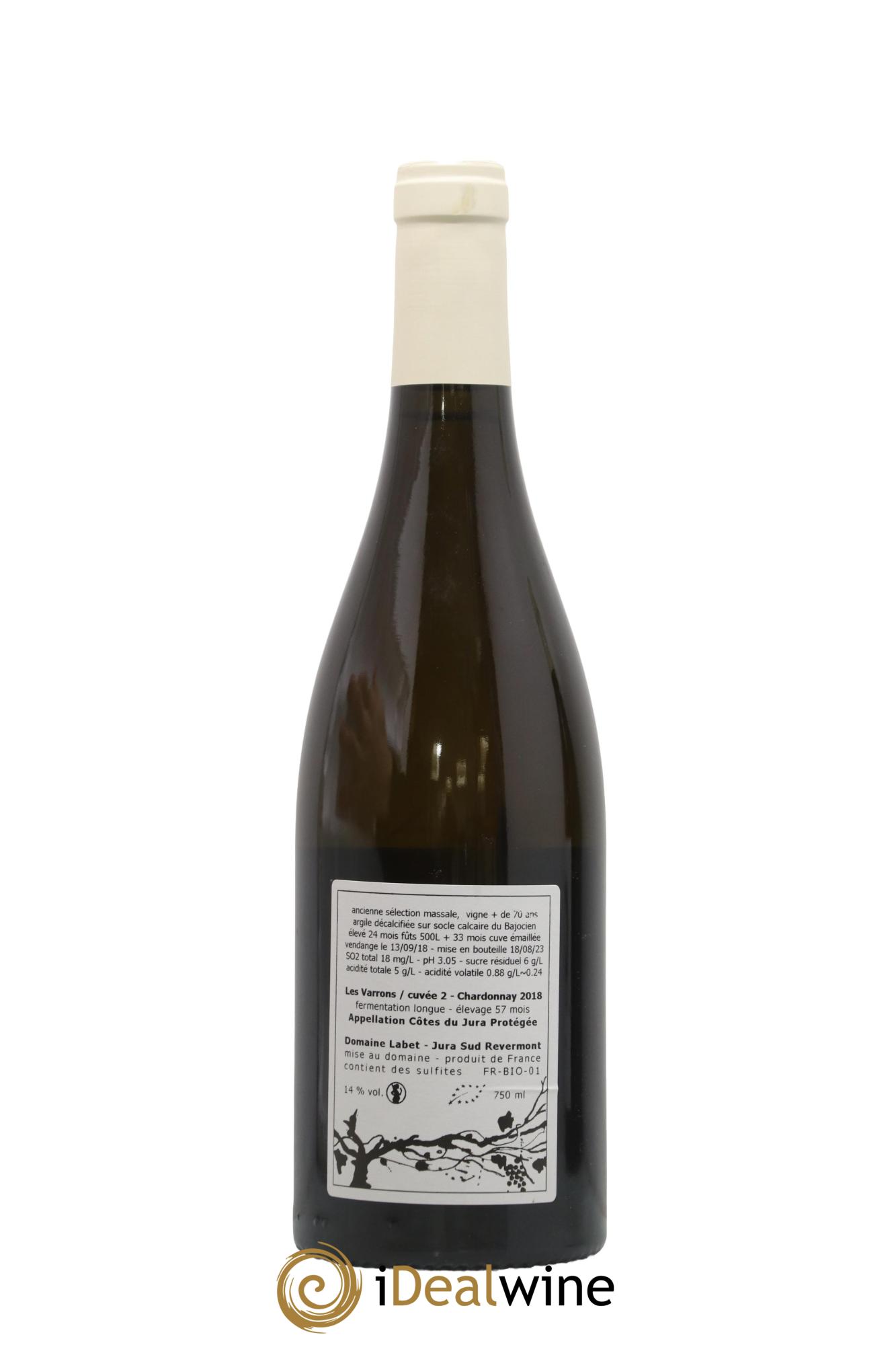 Côtes du Jura Les Varrons / Cuvée 2 - Elevage 57 mois Labet (Domaine) 2018 - Lot of 1 bottle - 1