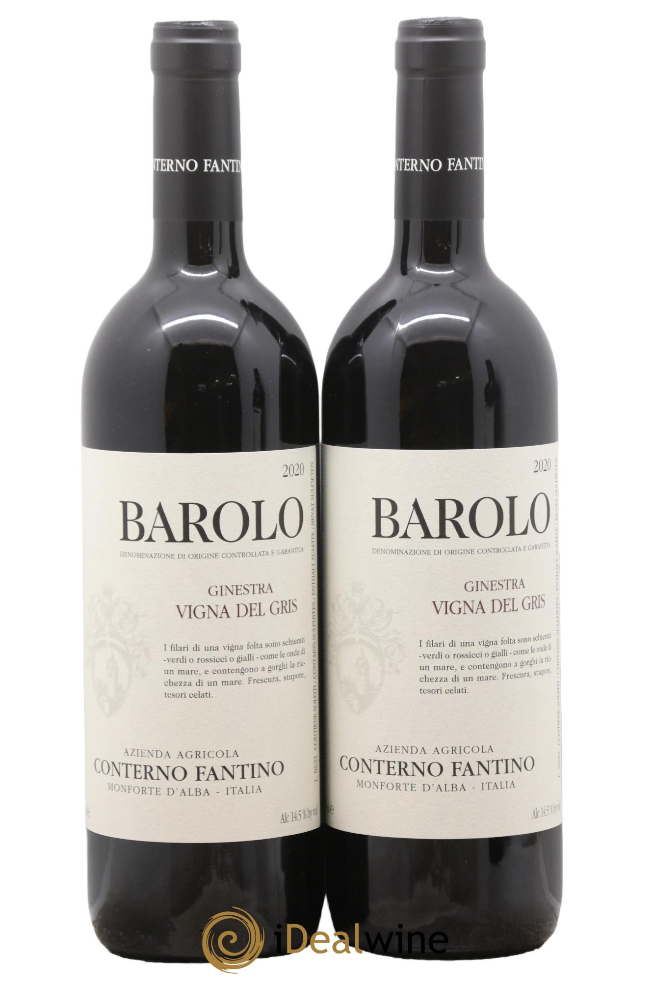 Barolo DOCG Ginestra Vigna Del gris Conterno Fantino 2020 - Lot de 2 bouteilles - 0