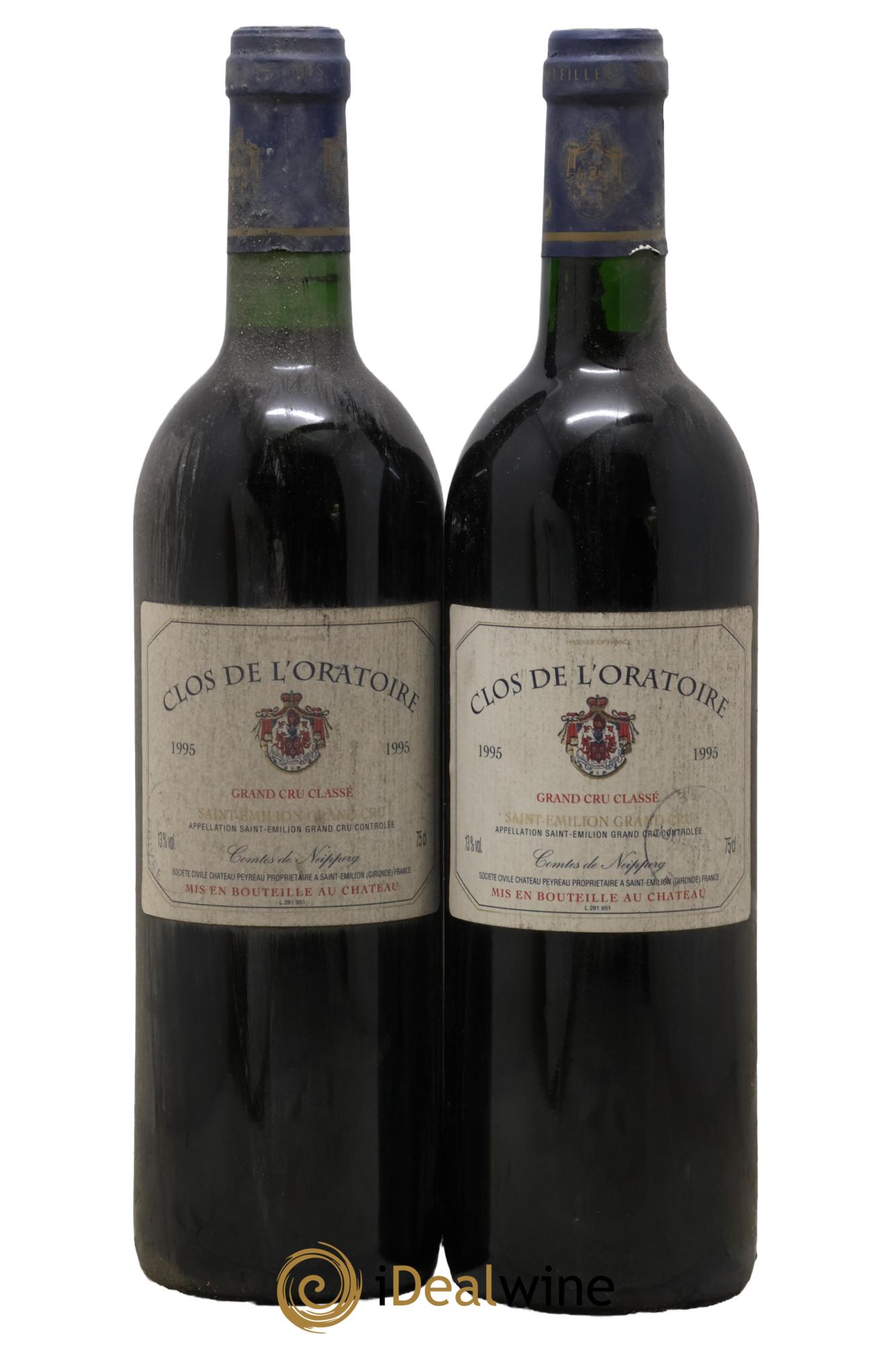 Clos de l'Oratoire Grand Cru Classé 1995 - Lotto di 2 bottiglie - 0